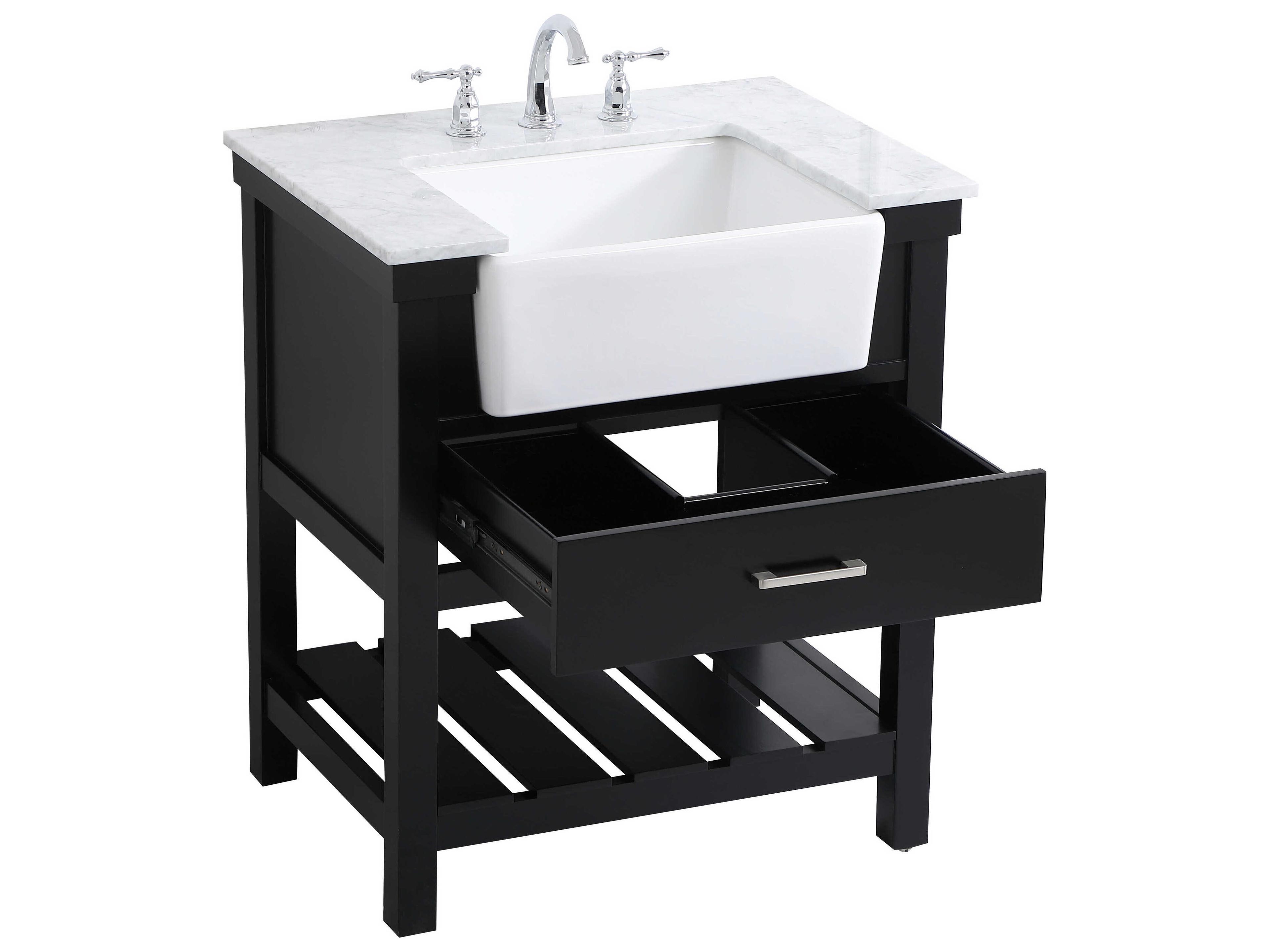 Elegant Lighting Clement Black / Brushed Nickel 30" Vanity