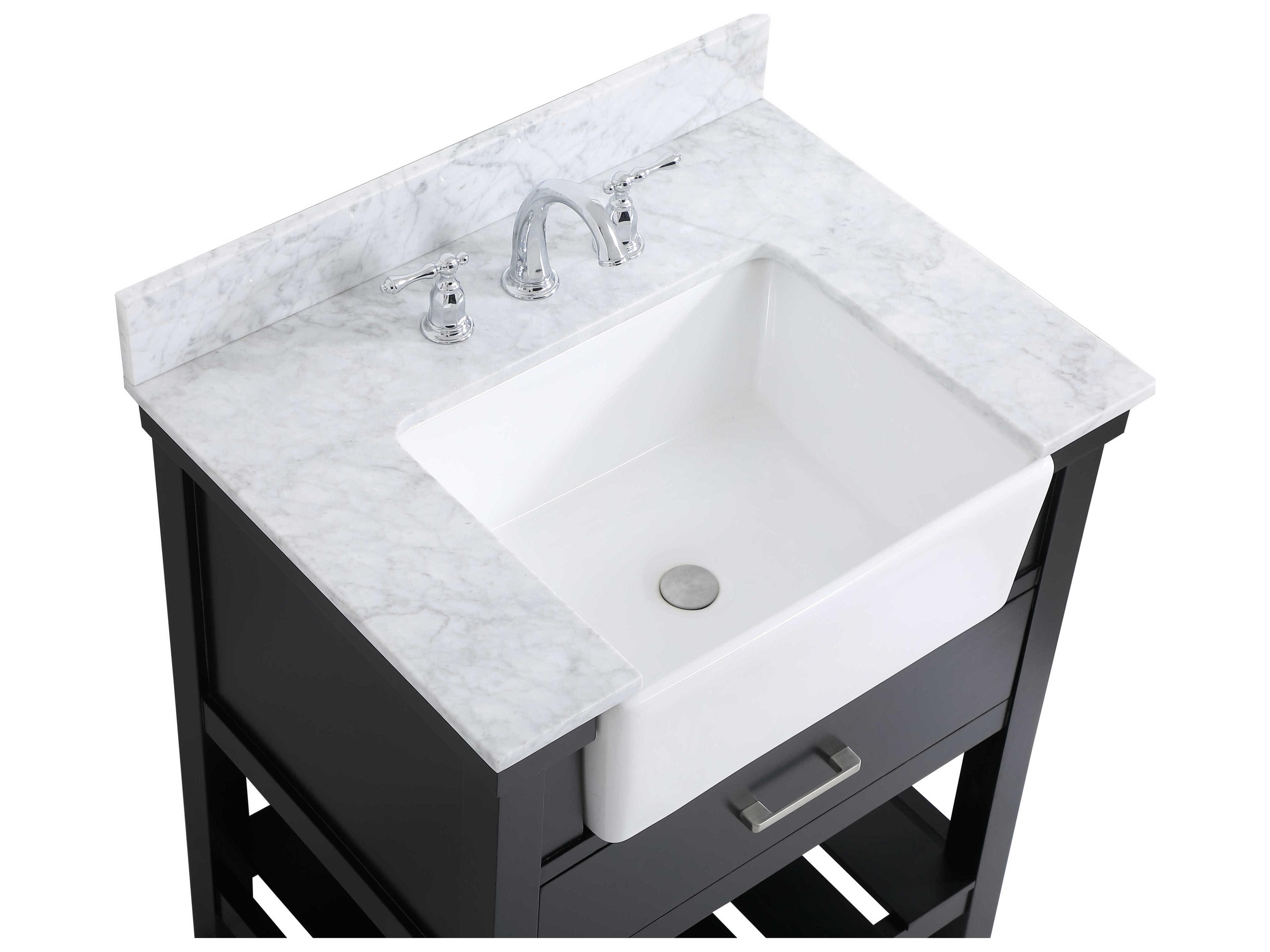 Elegant Lighting Clement Black / Brushed Nickel 30" Vanity with Backsplash