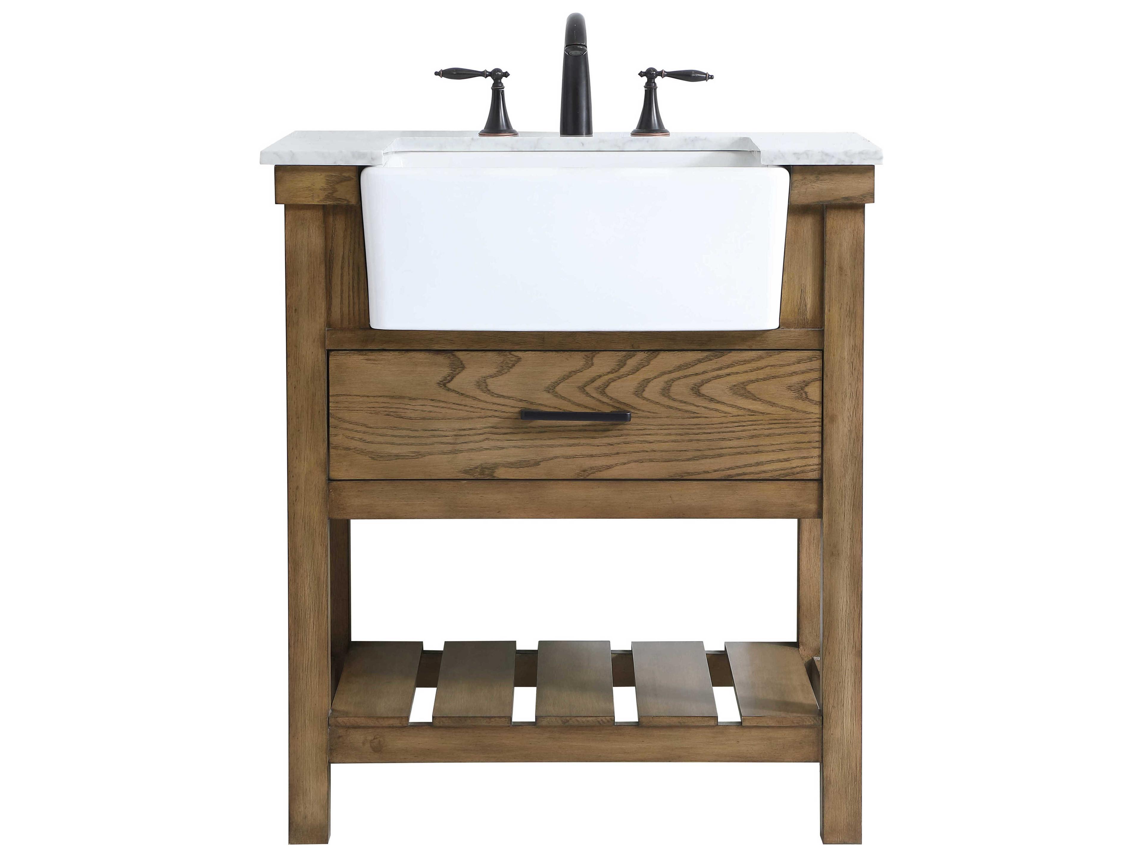 Clement Single Bathroom Vanity in Driftwood