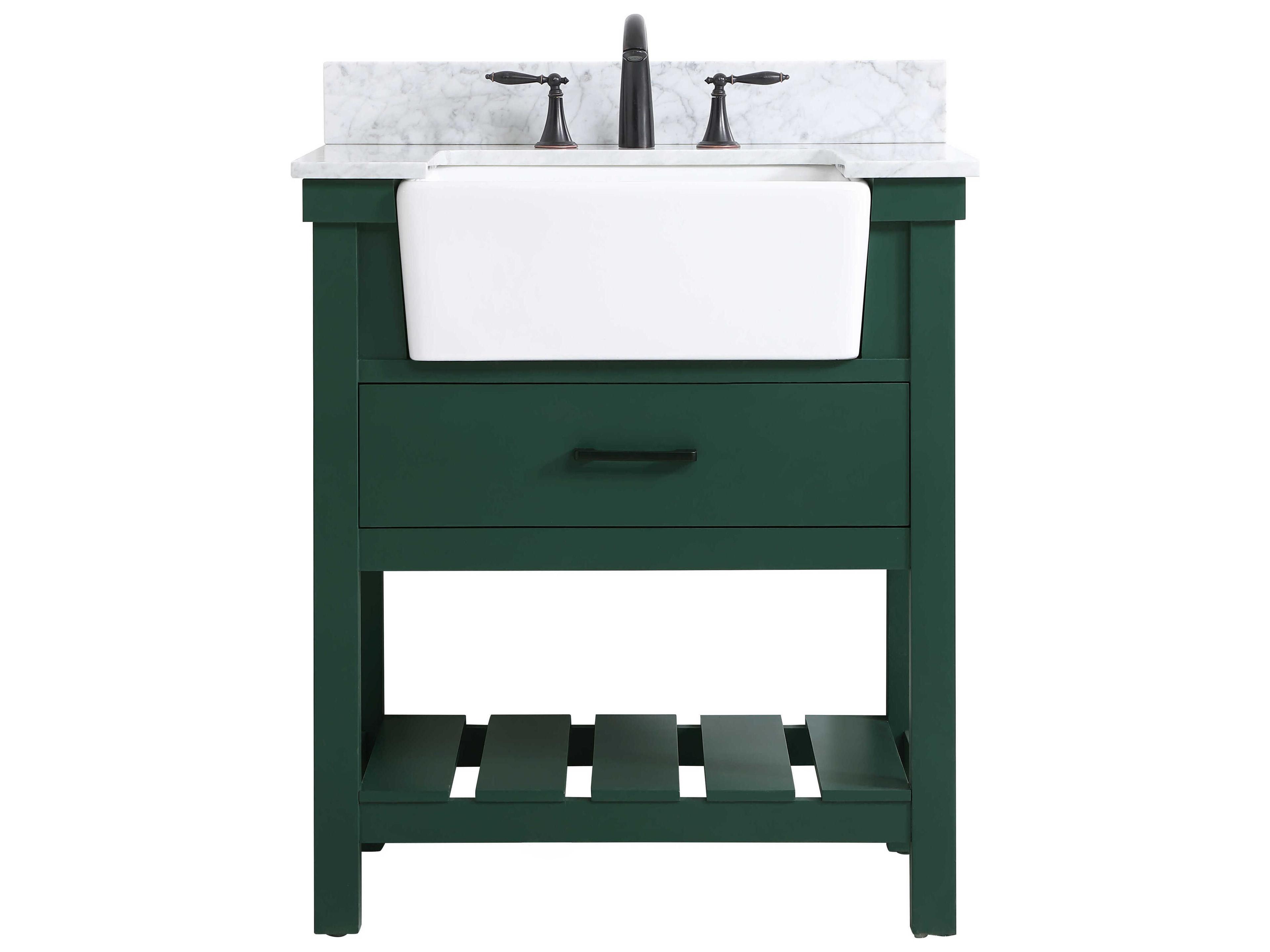 Clement Green / Black 30" Vanity with Backsplash