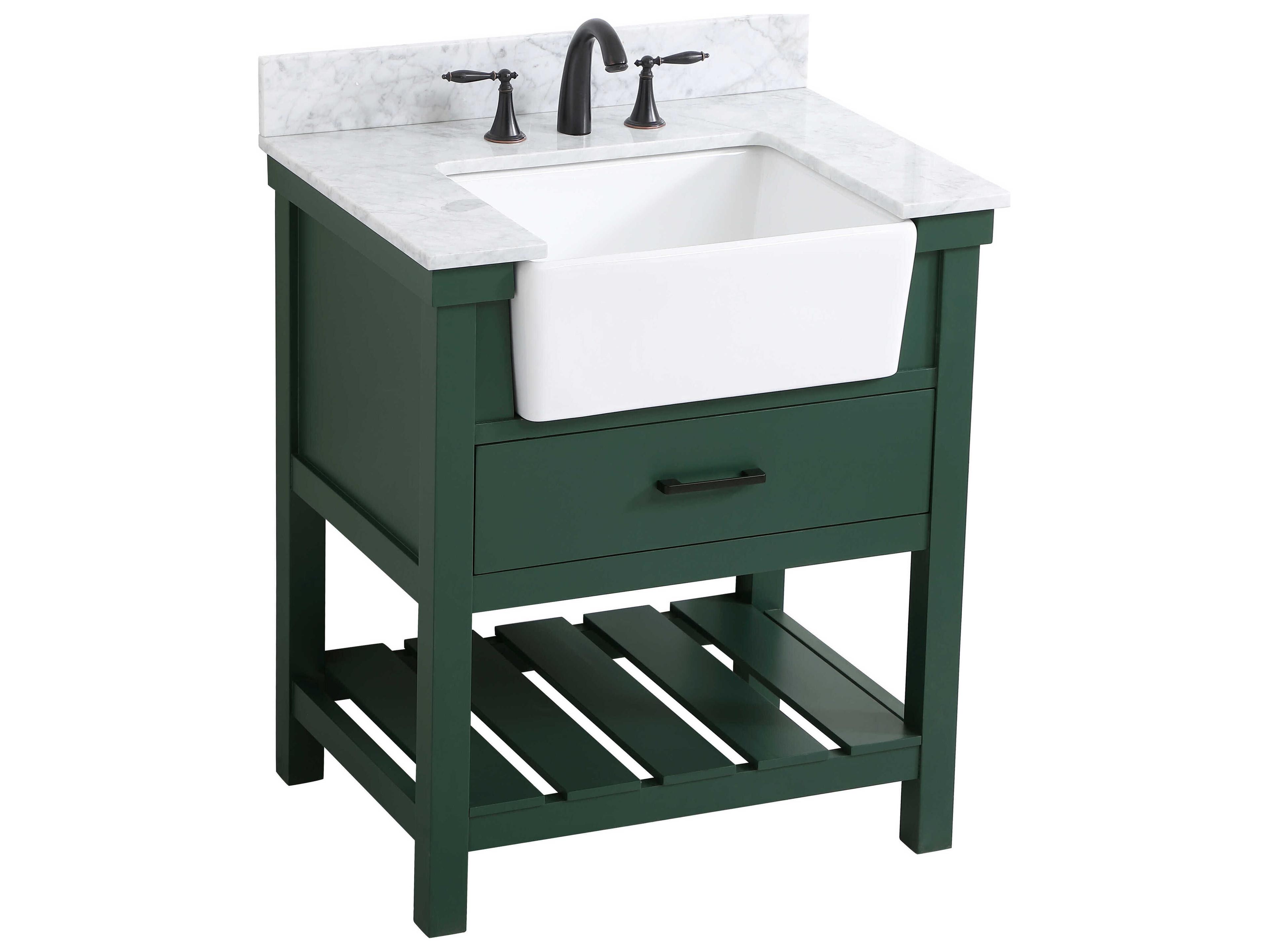 Elegant Lighting Clement Green / Black 30" Vanity with Backsplash