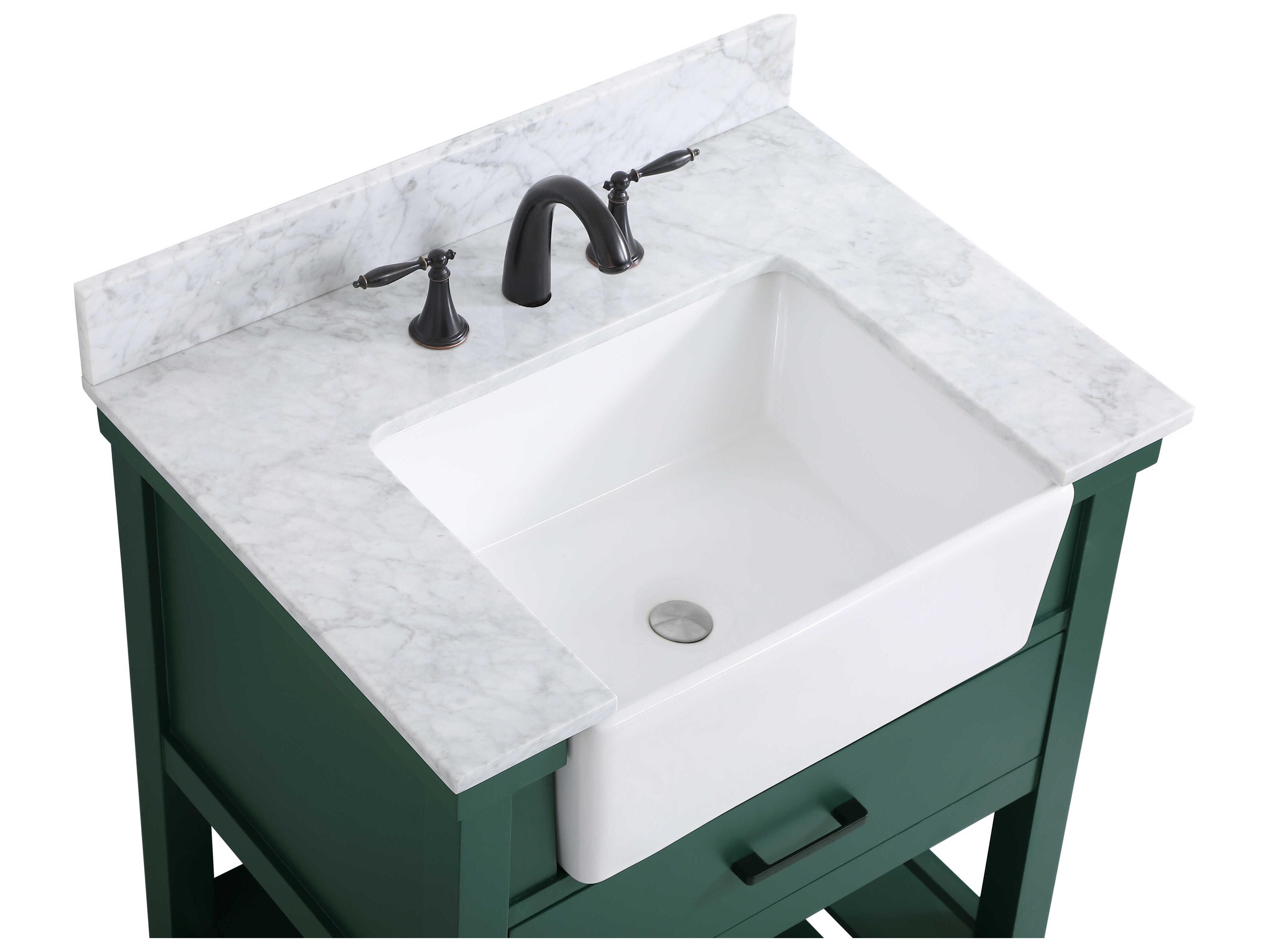 Elegant Lighting Clement Green / Black 30" Vanity with Backsplash