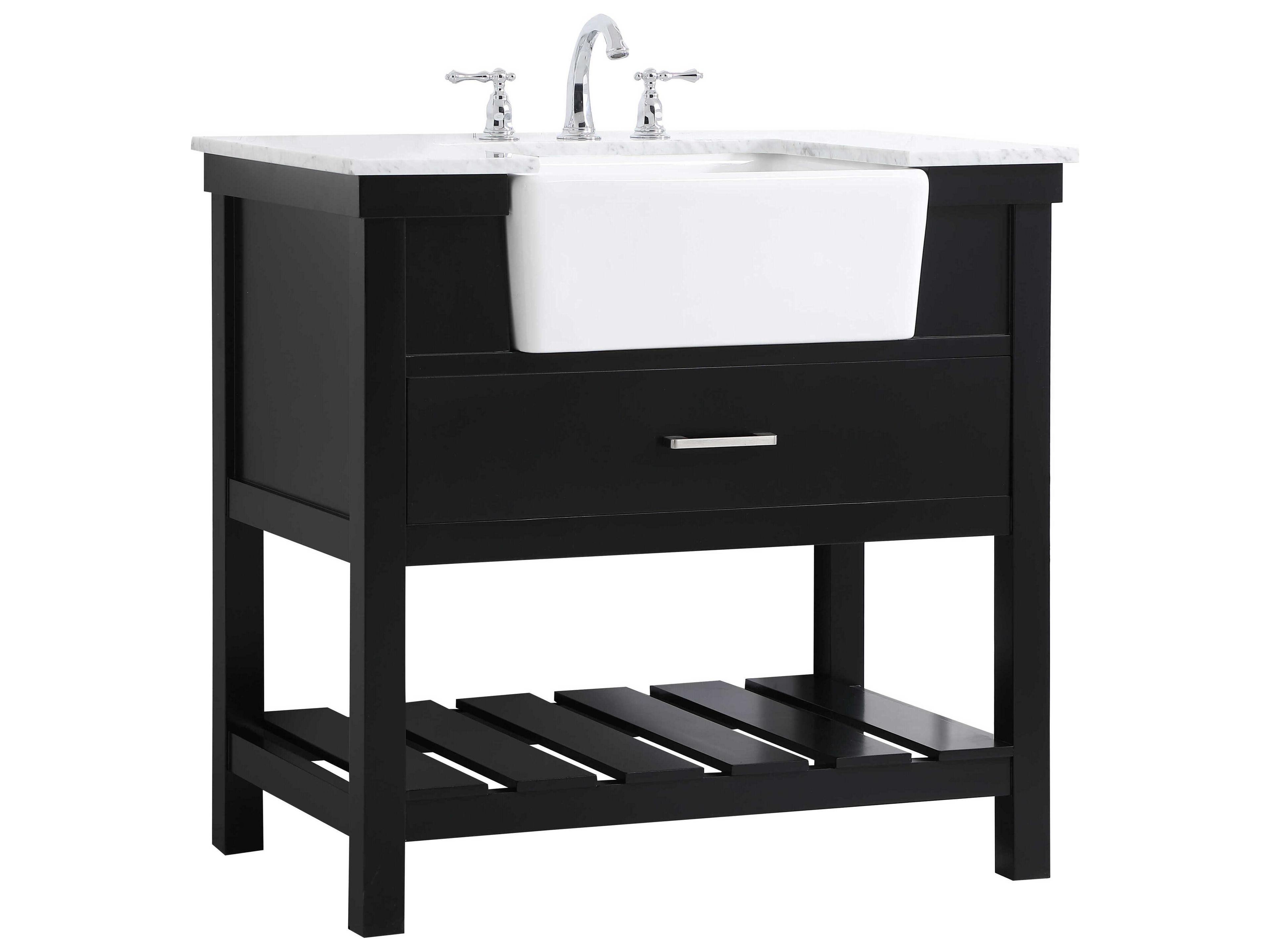 Elegant Lighting Clement Black / Brushed Nickel 36" Vanity