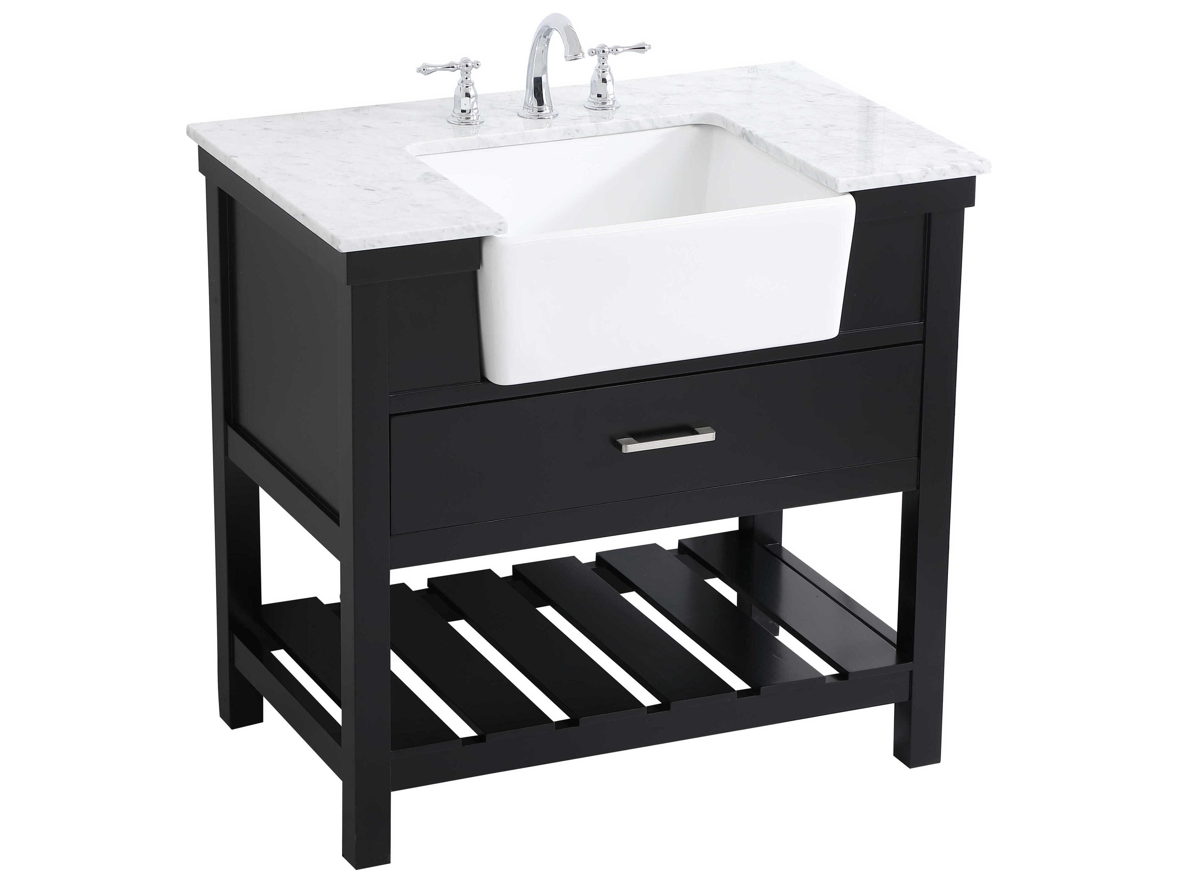 Elegant Lighting Clement Black / Brushed Nickel 36" Vanity