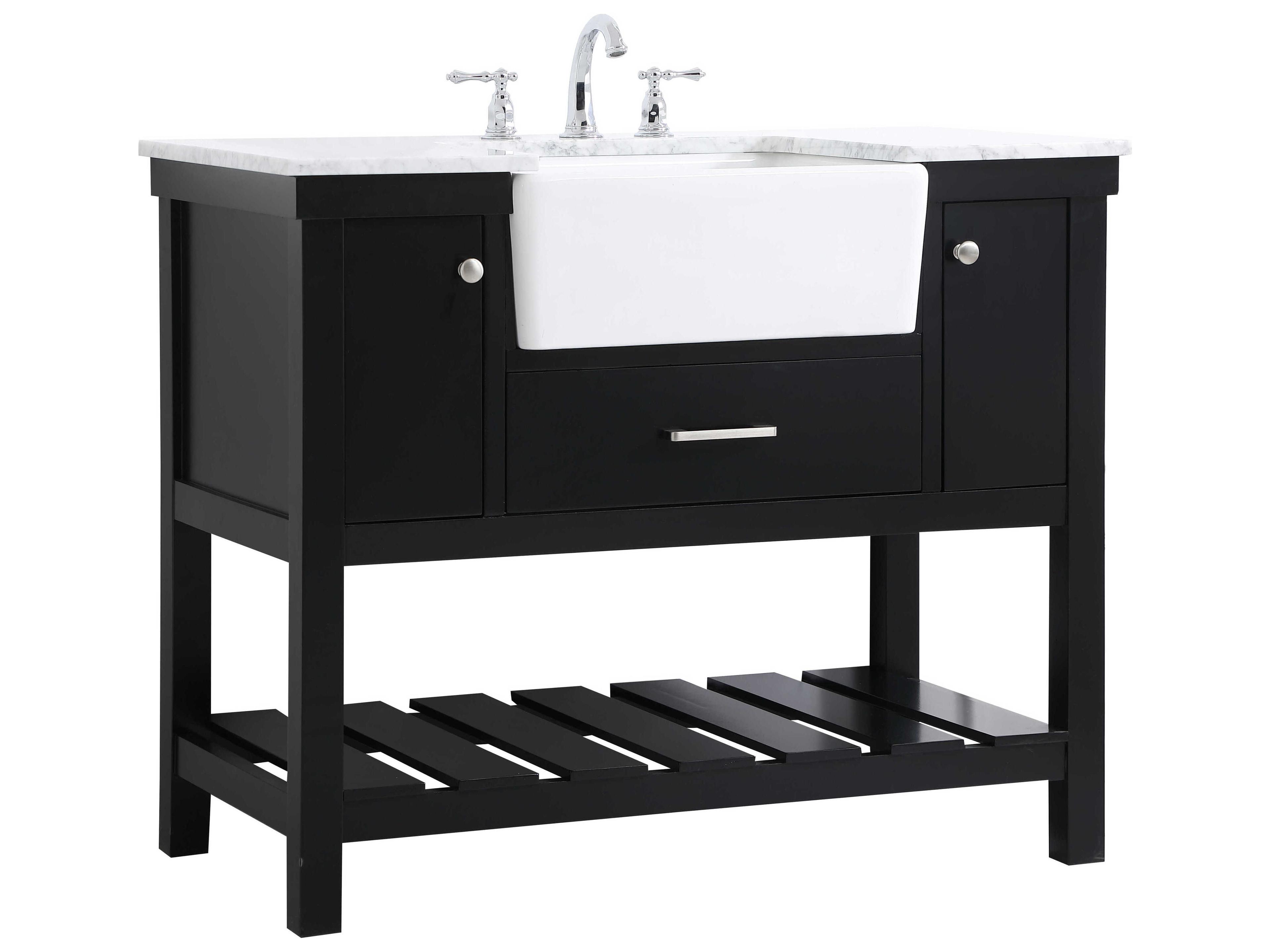 Elegant Lighting Clement Black / Brushed Nickel 42" Vanity