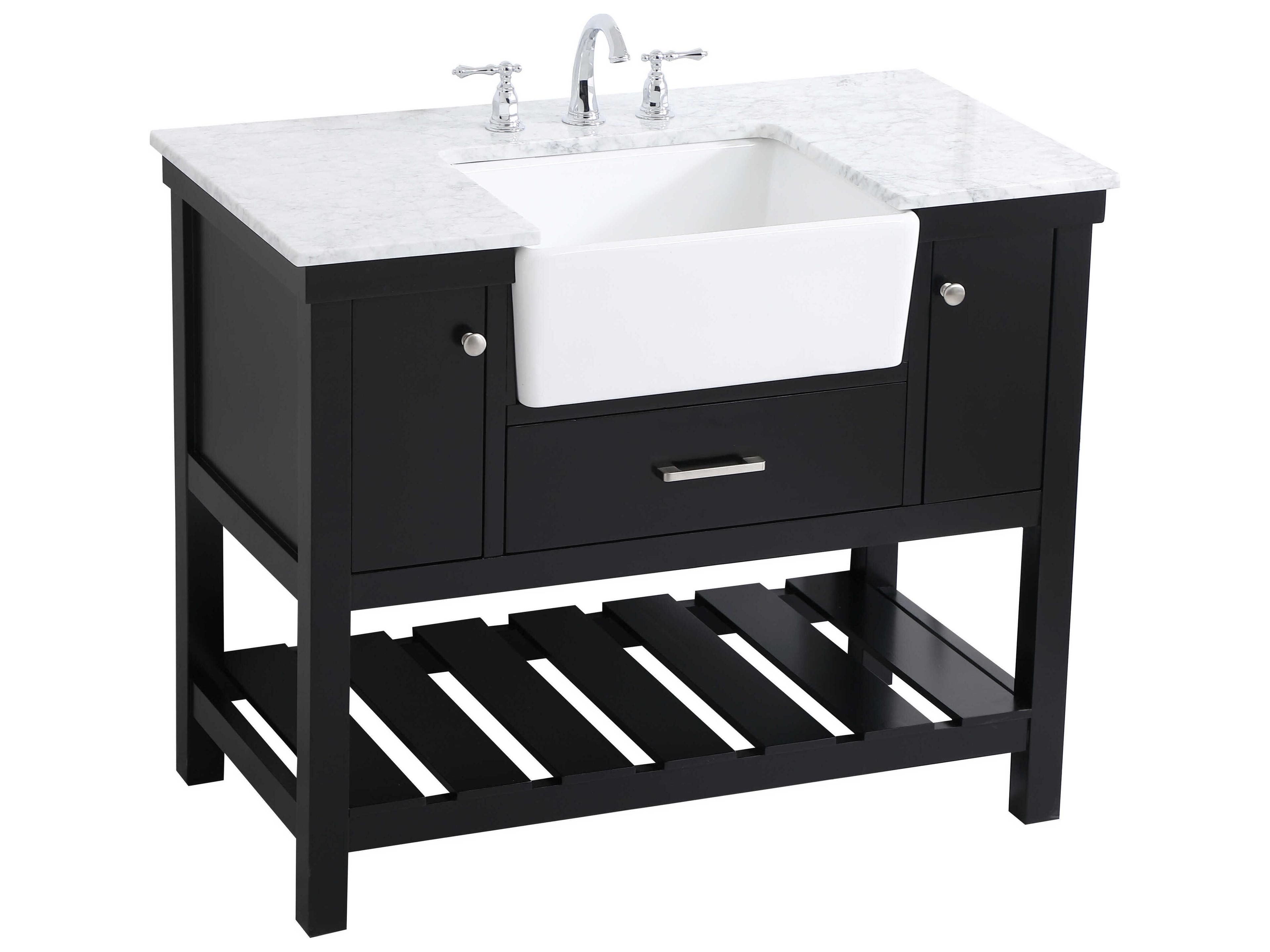 Elegant Lighting Clement Black / Brushed Nickel 42" Vanity