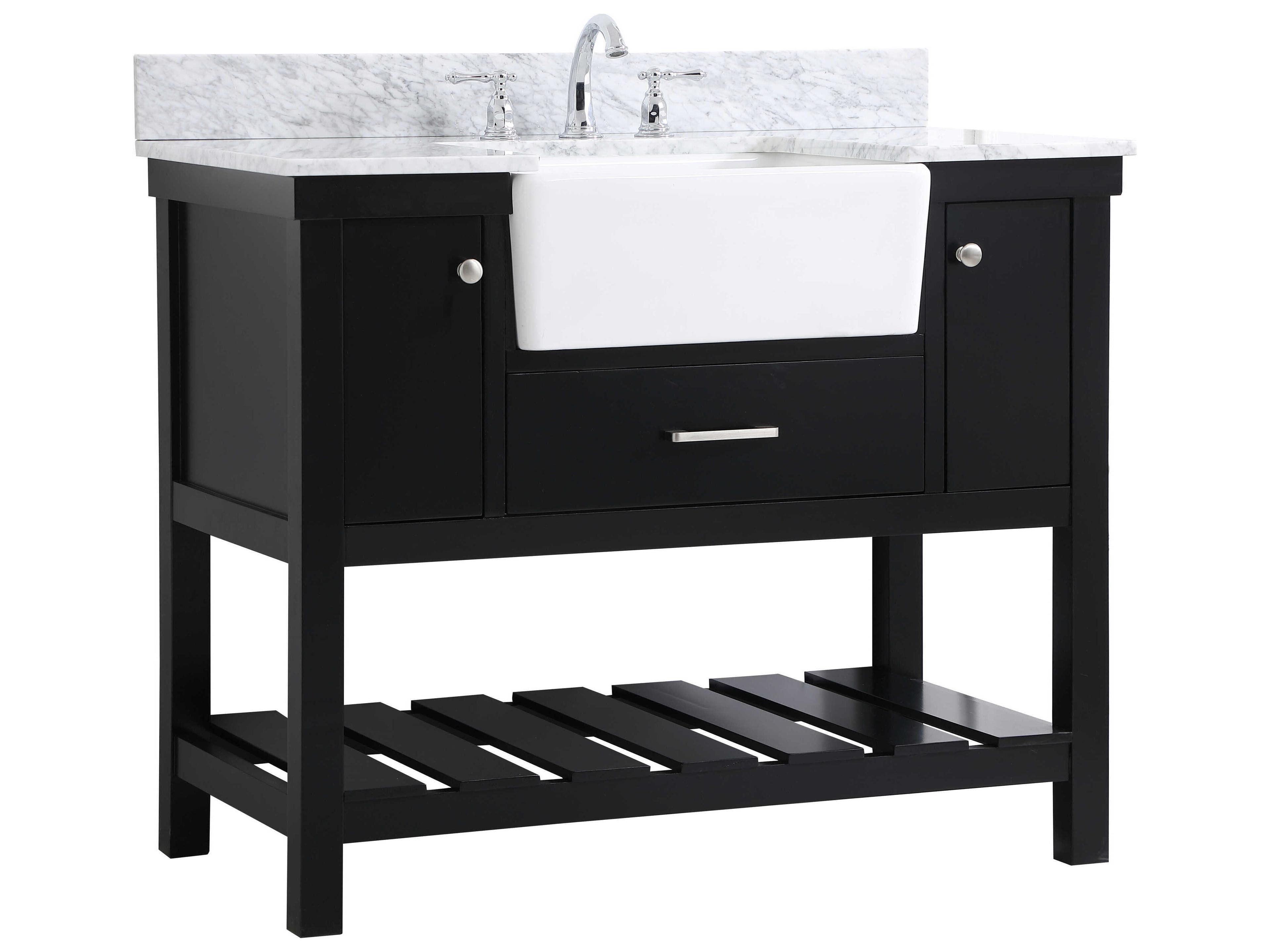 Elegant Lighting Clement Black / Brushed Nickel 42" Vanity with Backsplash