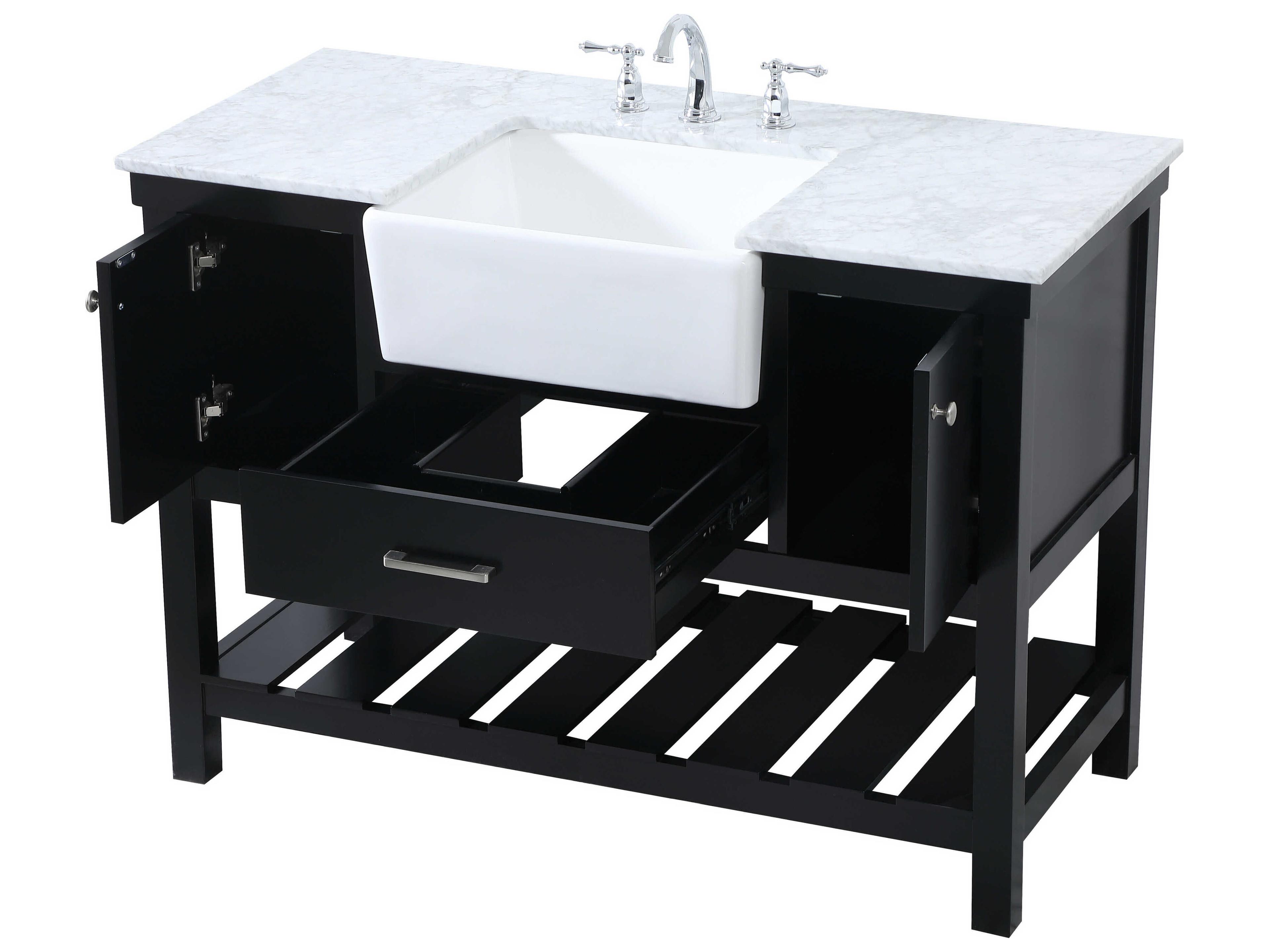 Elegant Lighting Clement Black / Brushed Nickel 48" Vanity