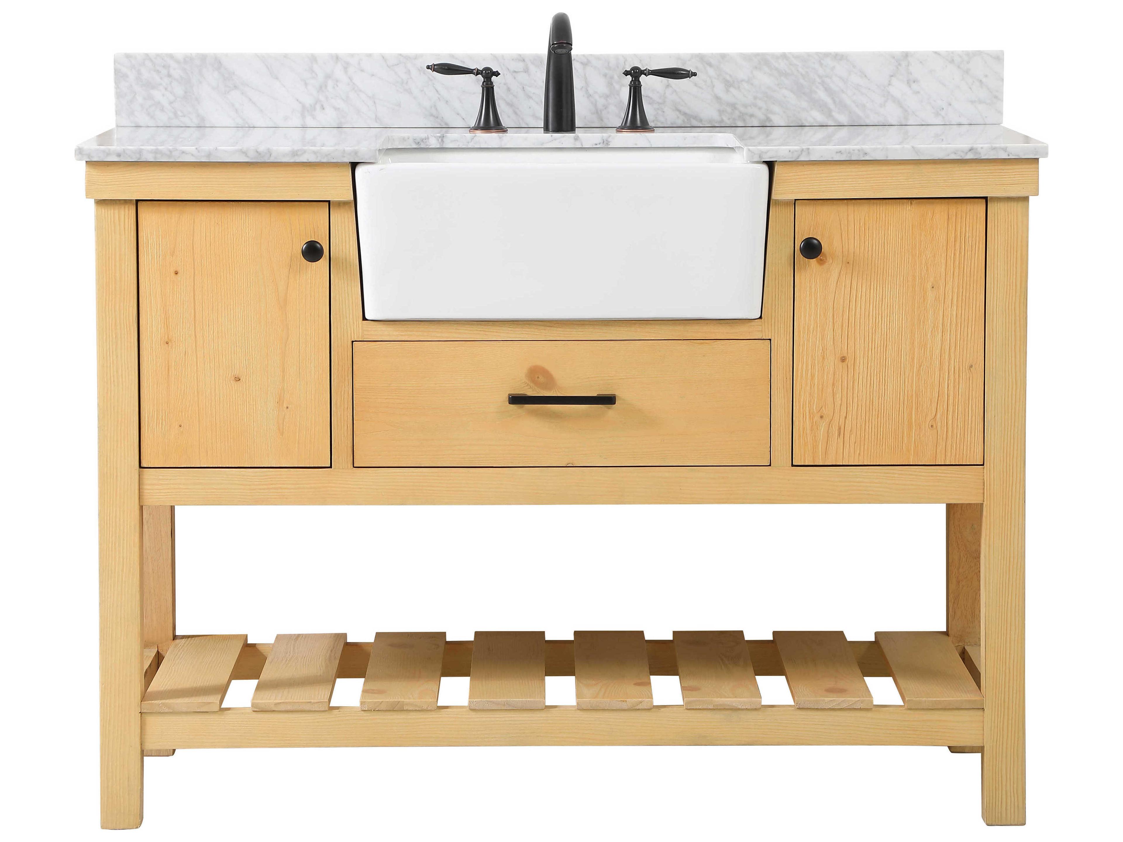 Clement Natural Wood 48" Vanity with Backsplash