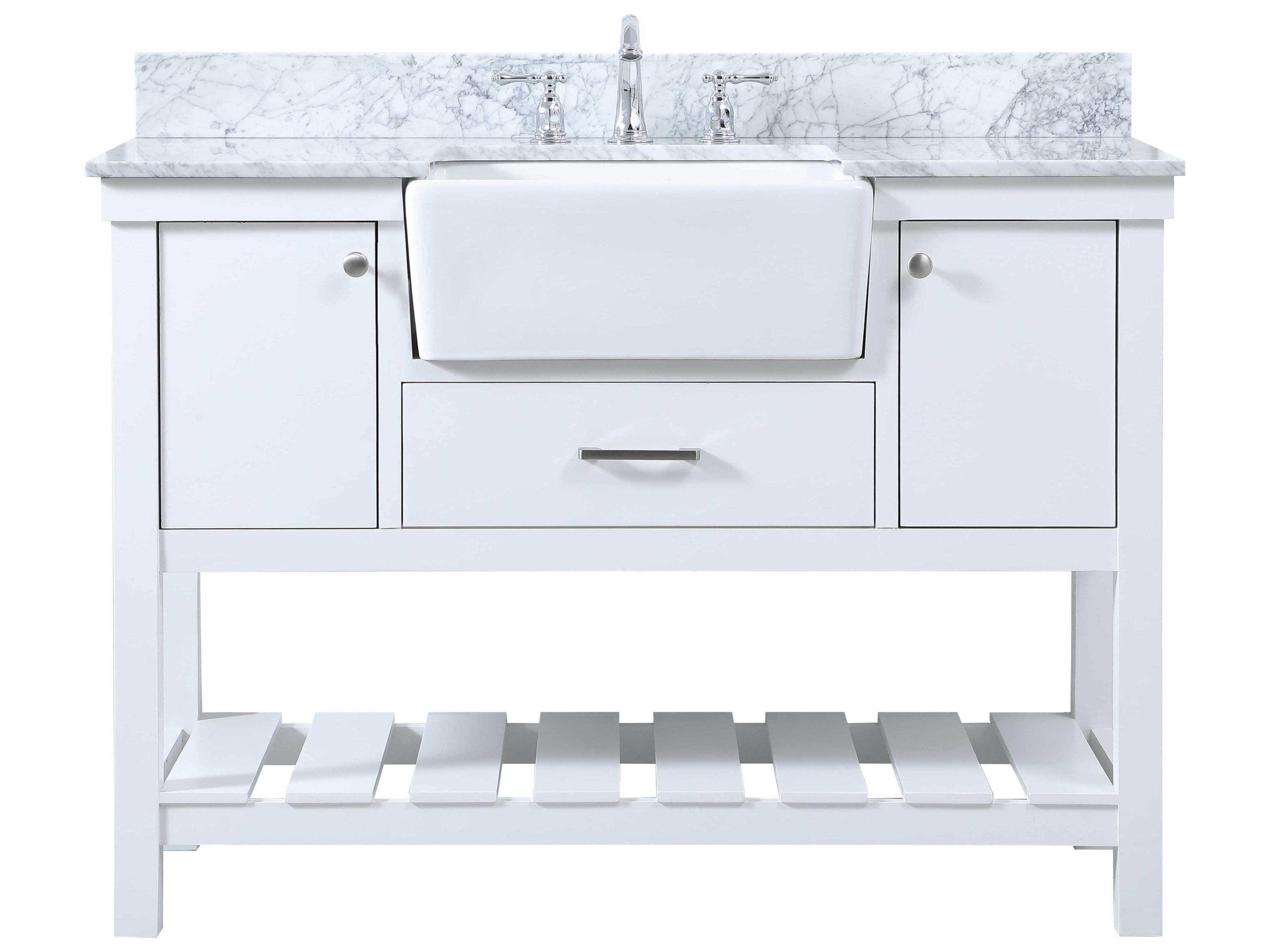 Clement White 48" Vanity with Backsplash