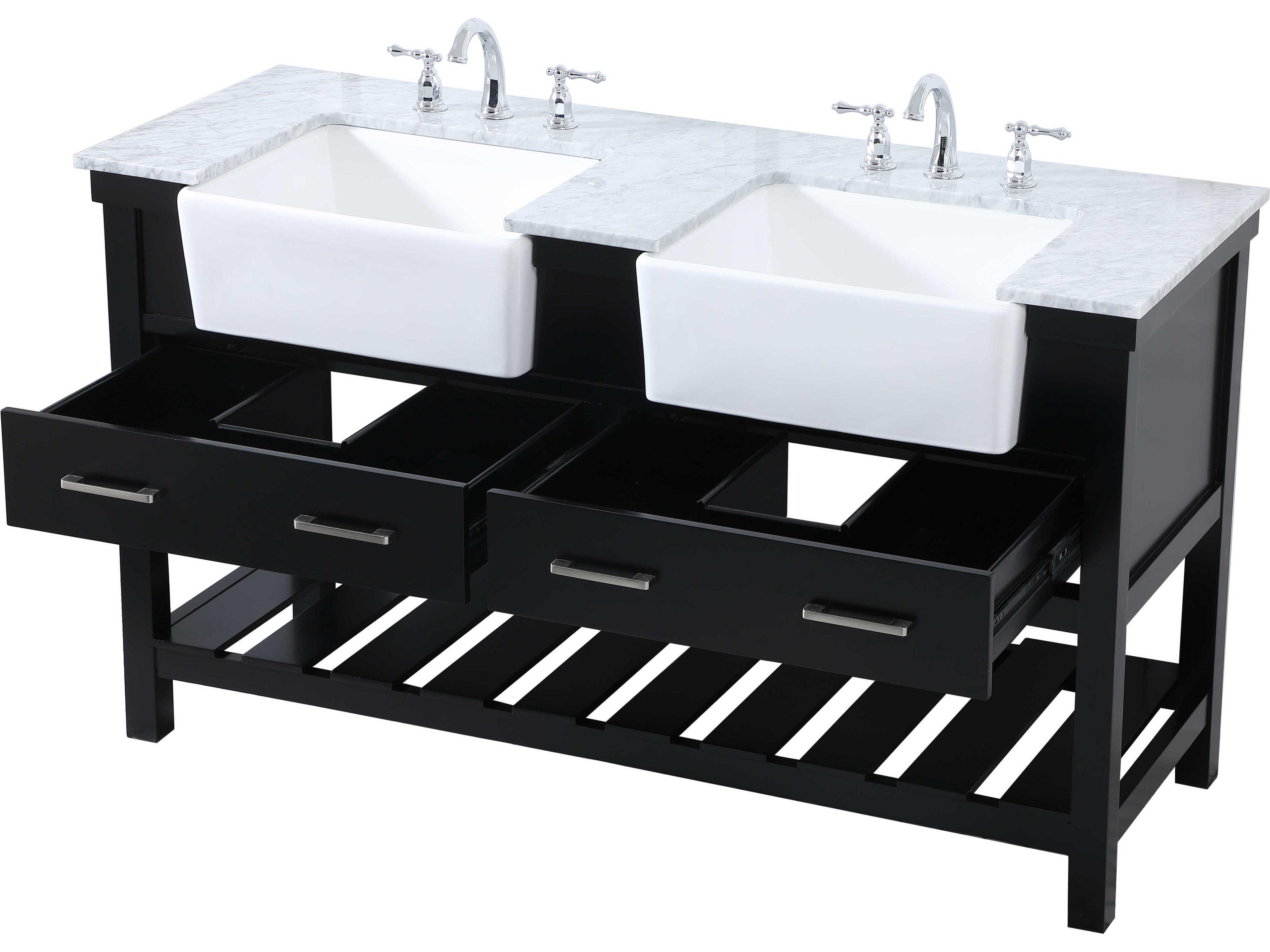 Elegant Lighting Clement Black / Brushed Nickel 60" Vanity