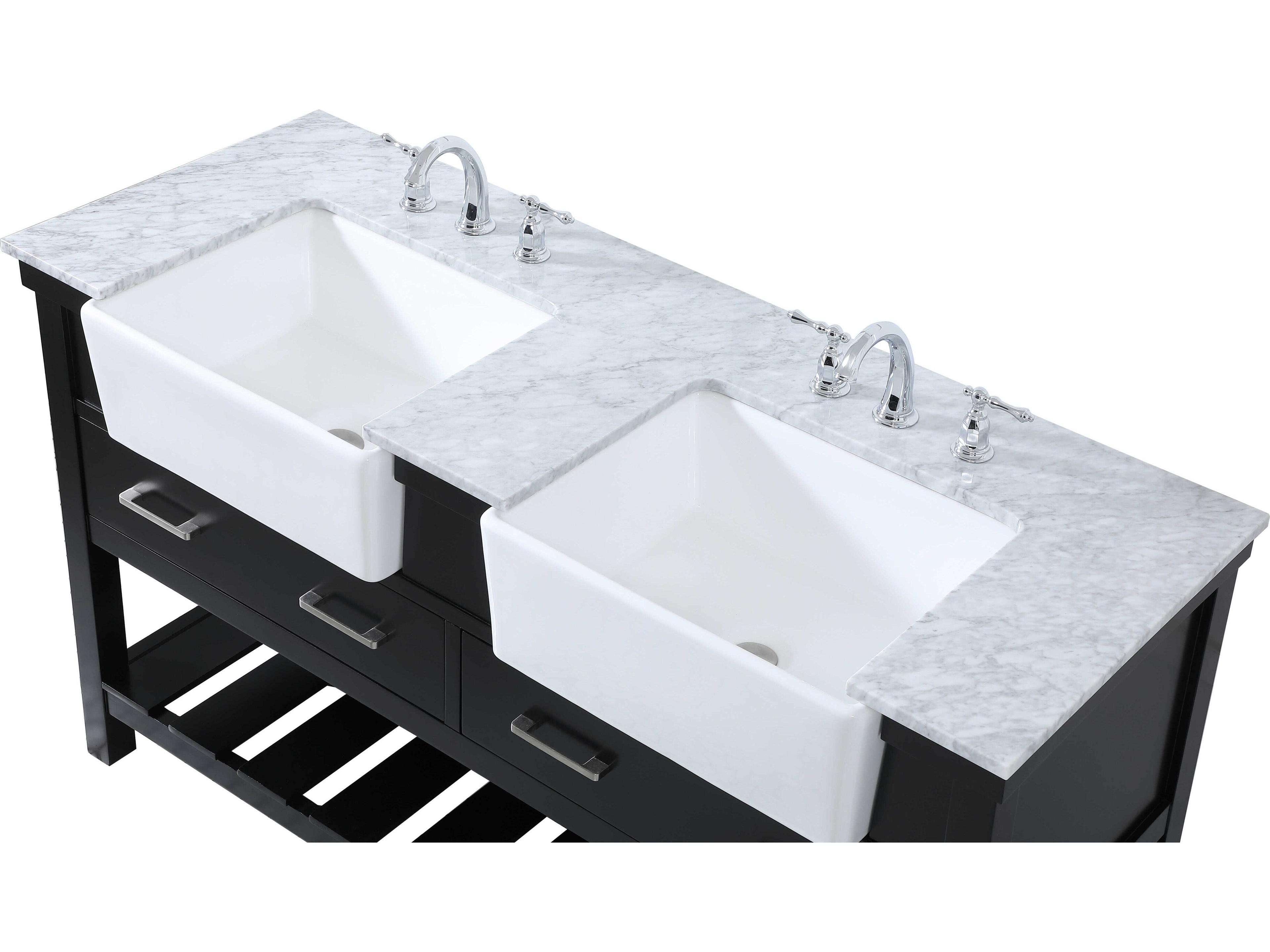 Elegant Lighting Clement Black / Brushed Nickel 60" Vanity