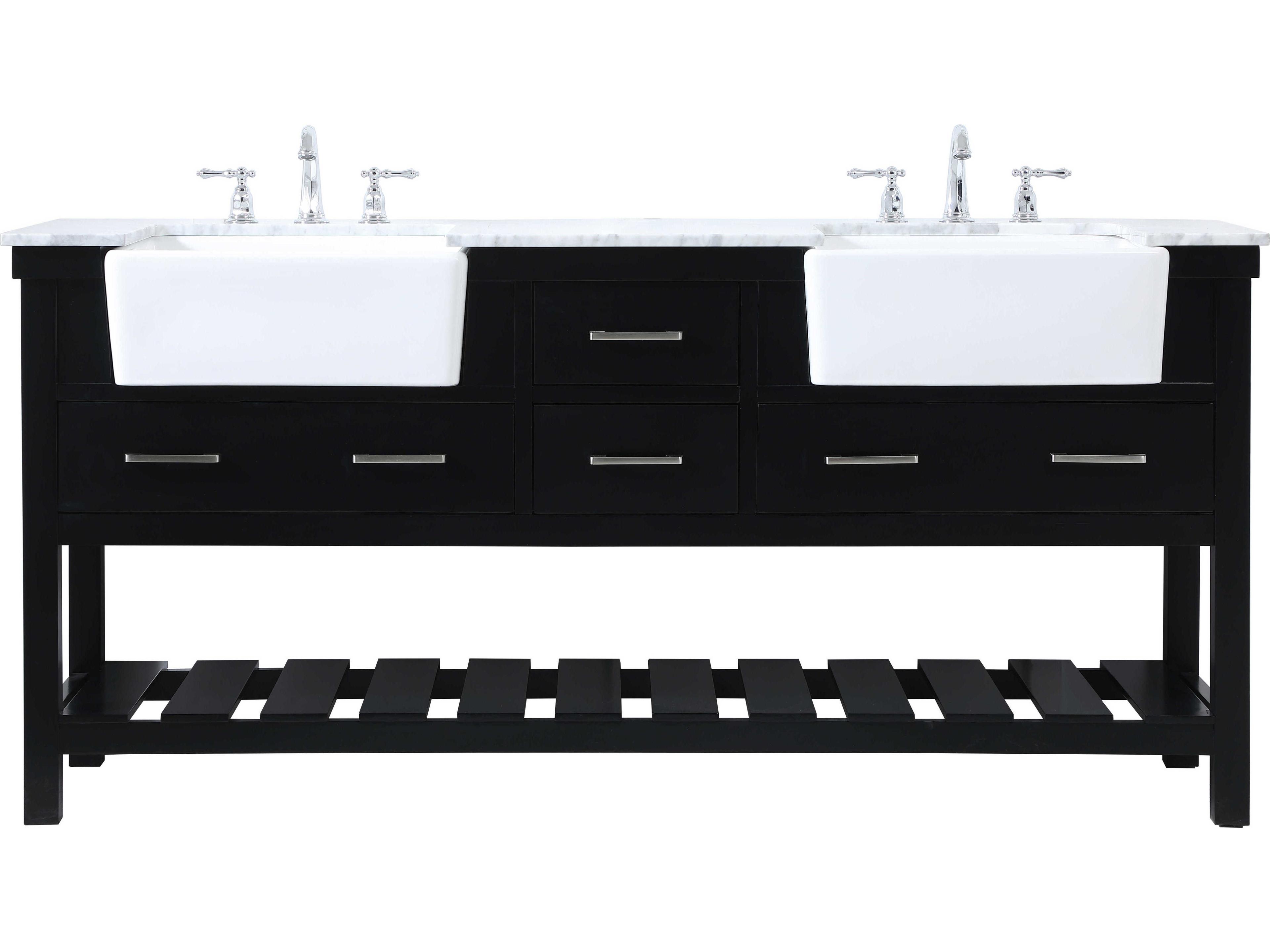 Clement Black / Brushed Nickel 72" Vanity