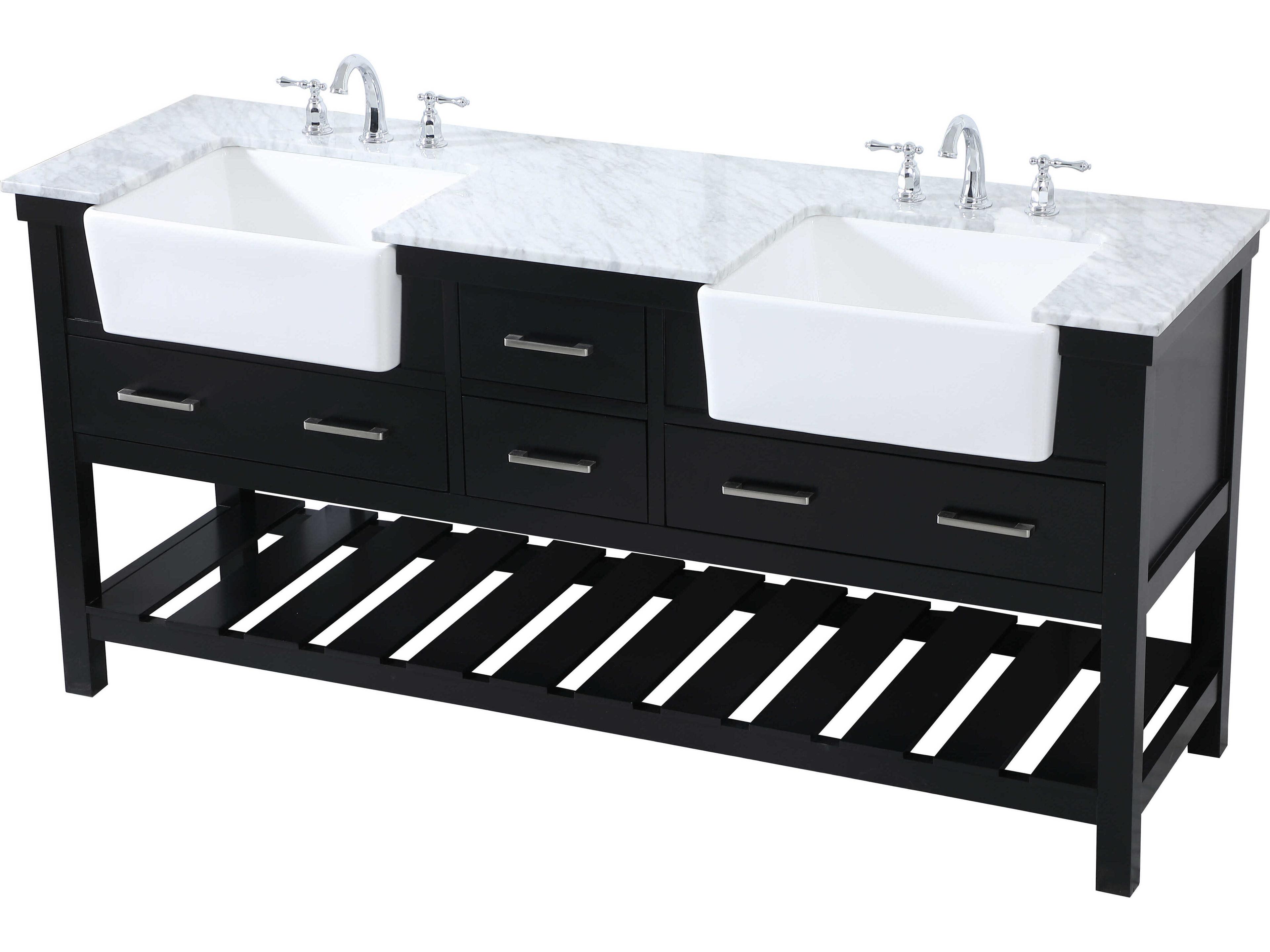 Elegant Lighting Clement Black / Brushed Nickel 72" Vanity