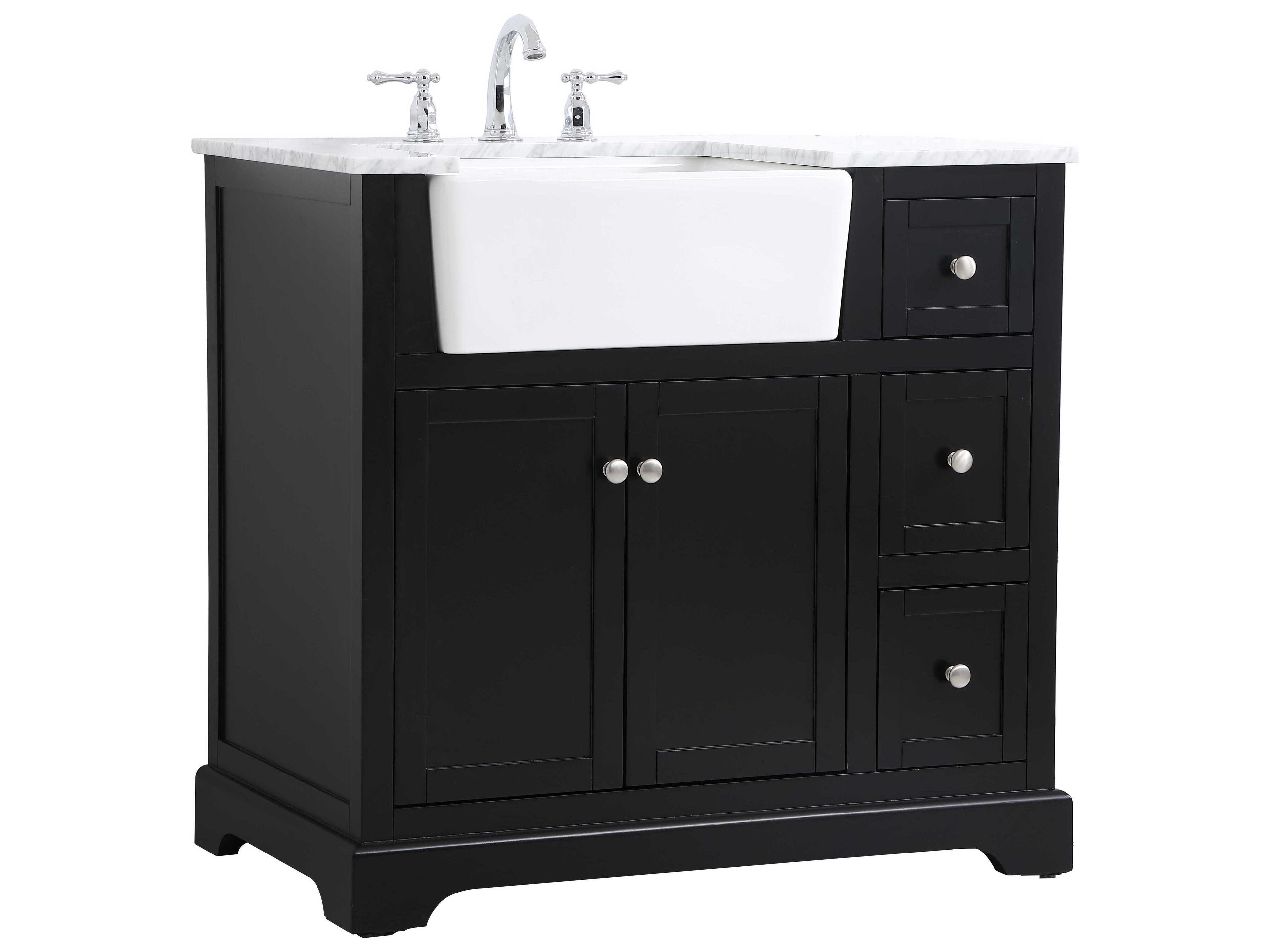 Elegant Lighting Franklin Black / Brushed Nickel 36" Vanity