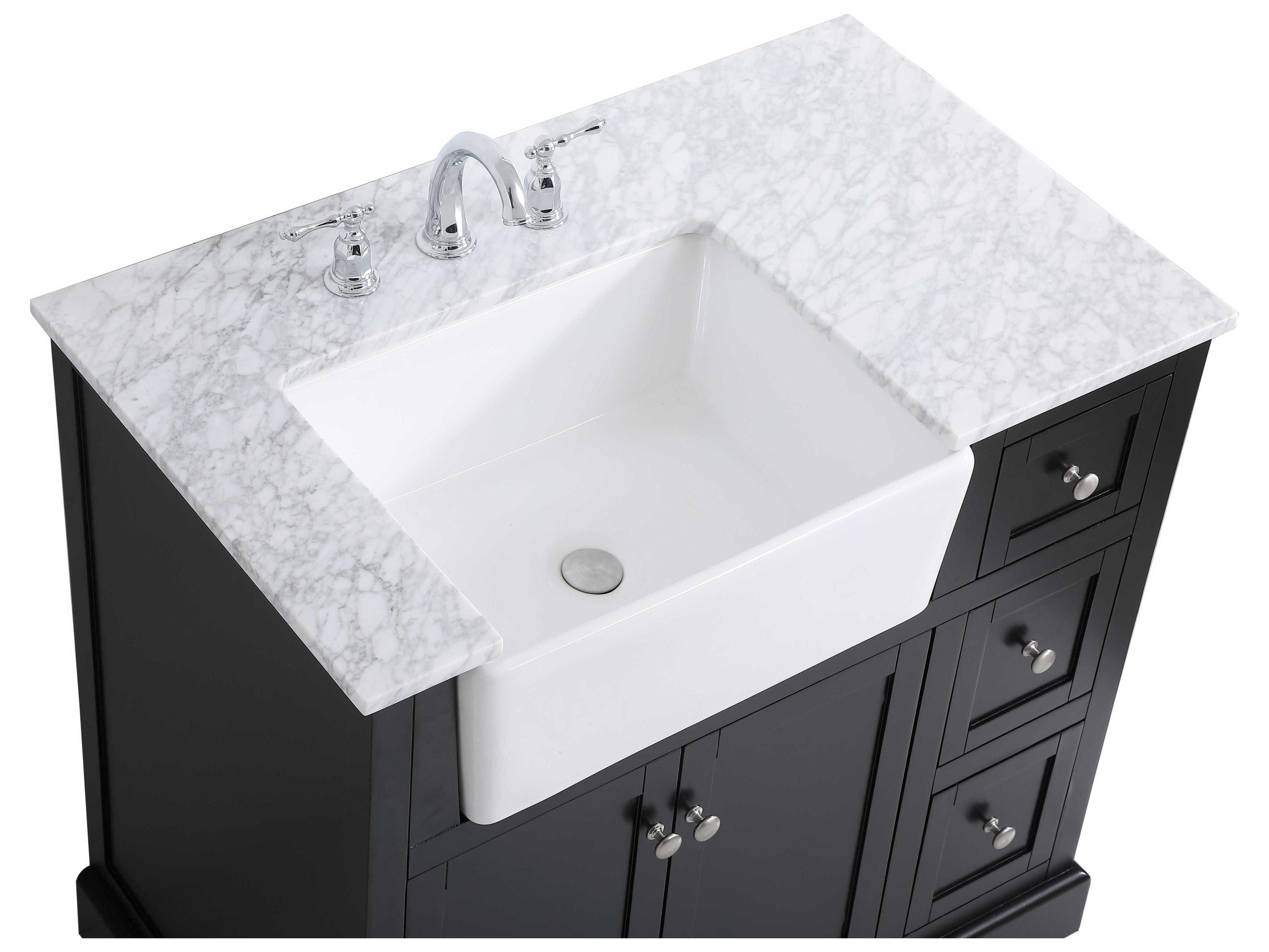 Elegant Lighting Franklin Black / Brushed Nickel 36" Vanity