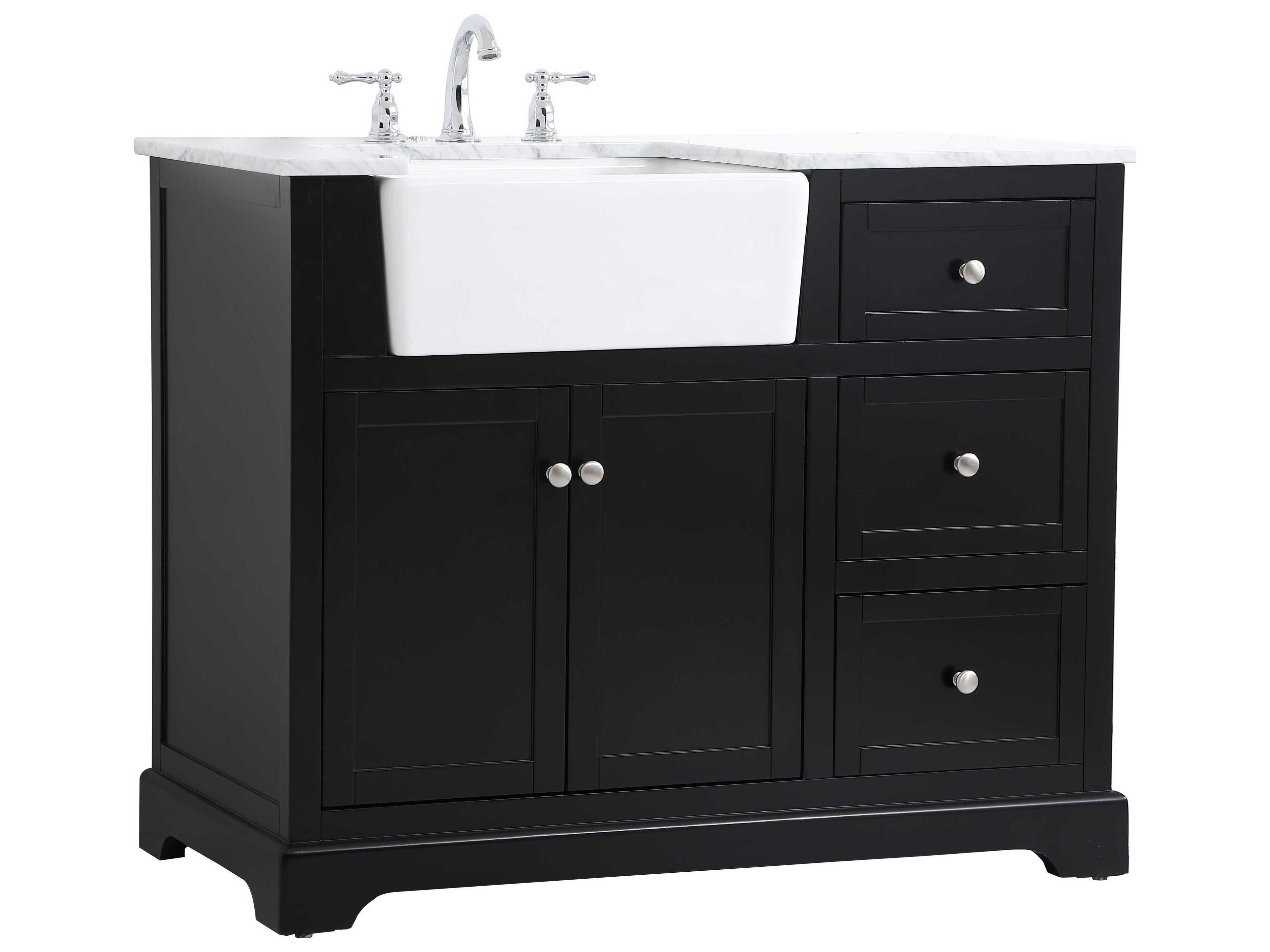 Elegant Lighting Franklin Black / Brushed Nickel 42" Vanity