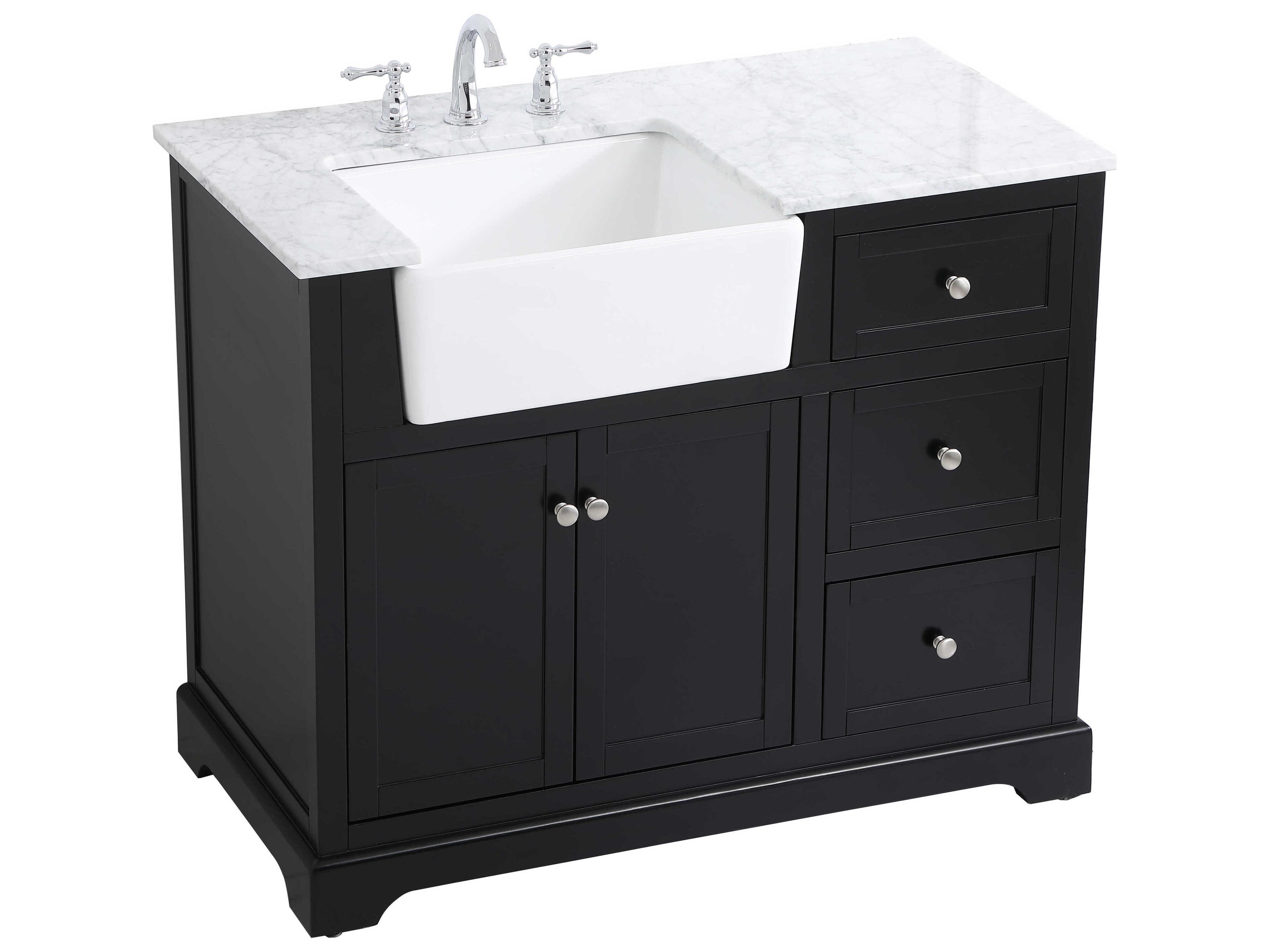 Elegant Lighting Franklin Black / Brushed Nickel 42" Vanity