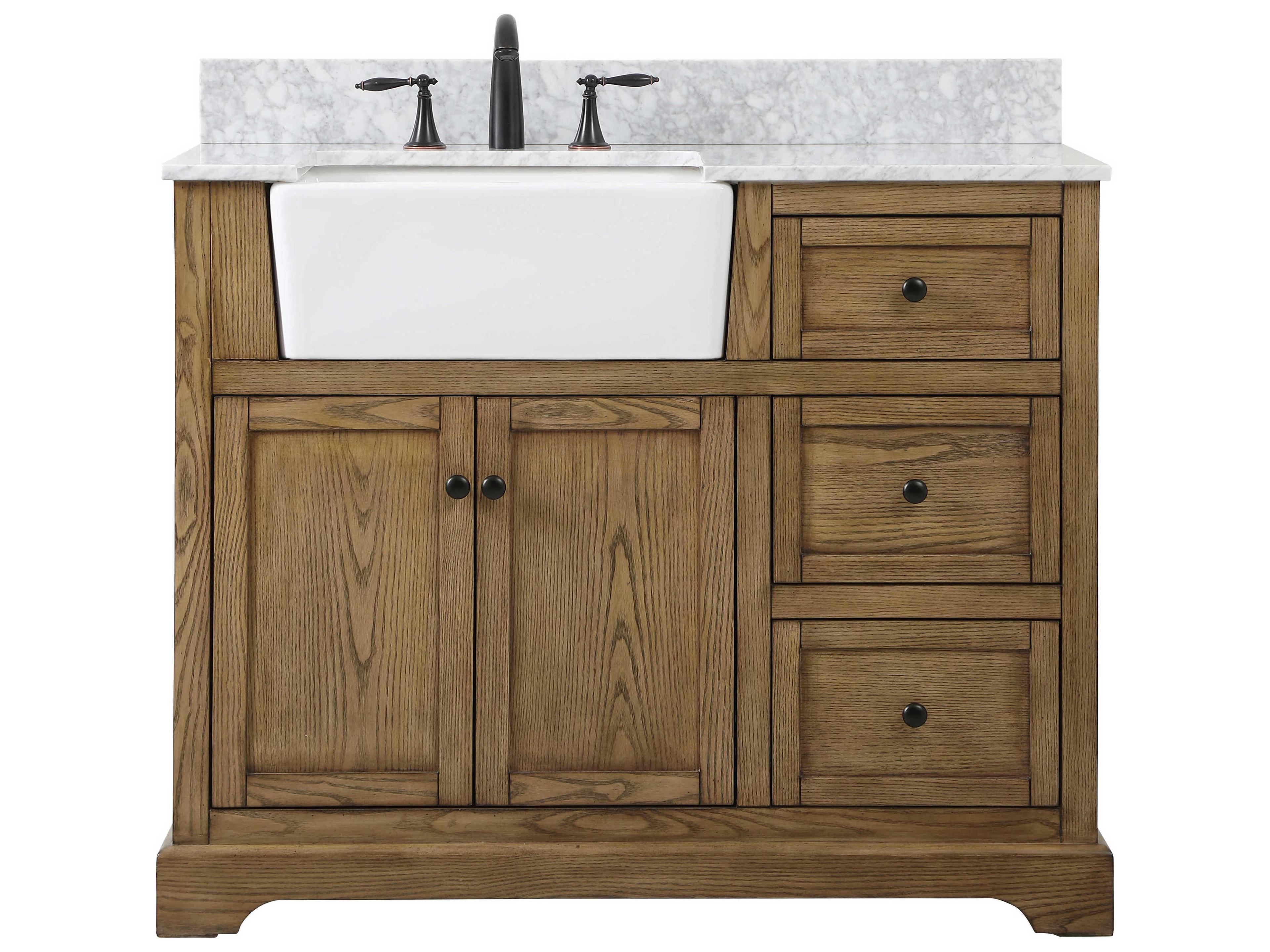 Elegant Lighting Franklin Driftwood 42" Vanity with Backsplash