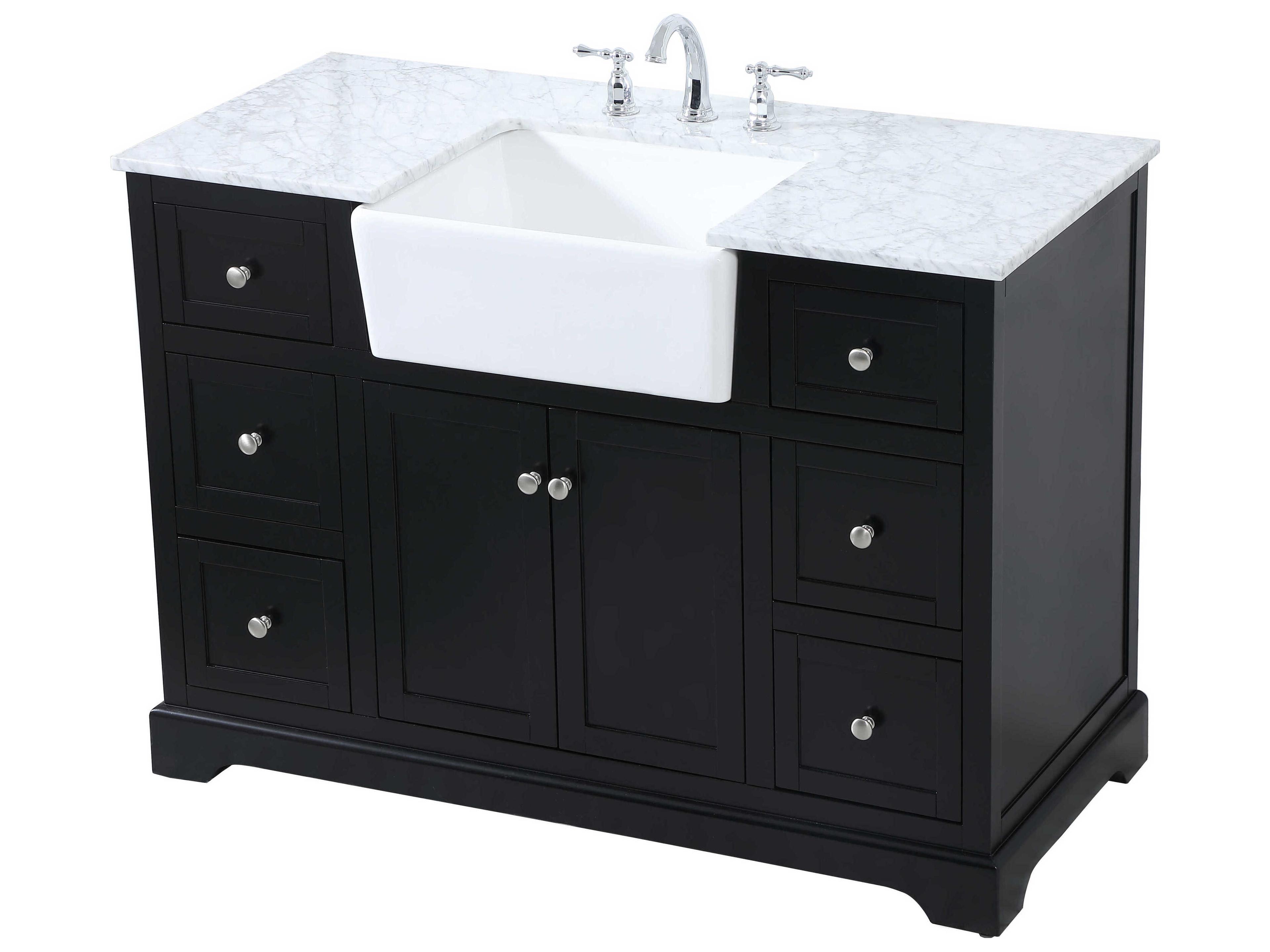 Elegant Lighting Franklin Black / Brushed Nickel 48" Vanity