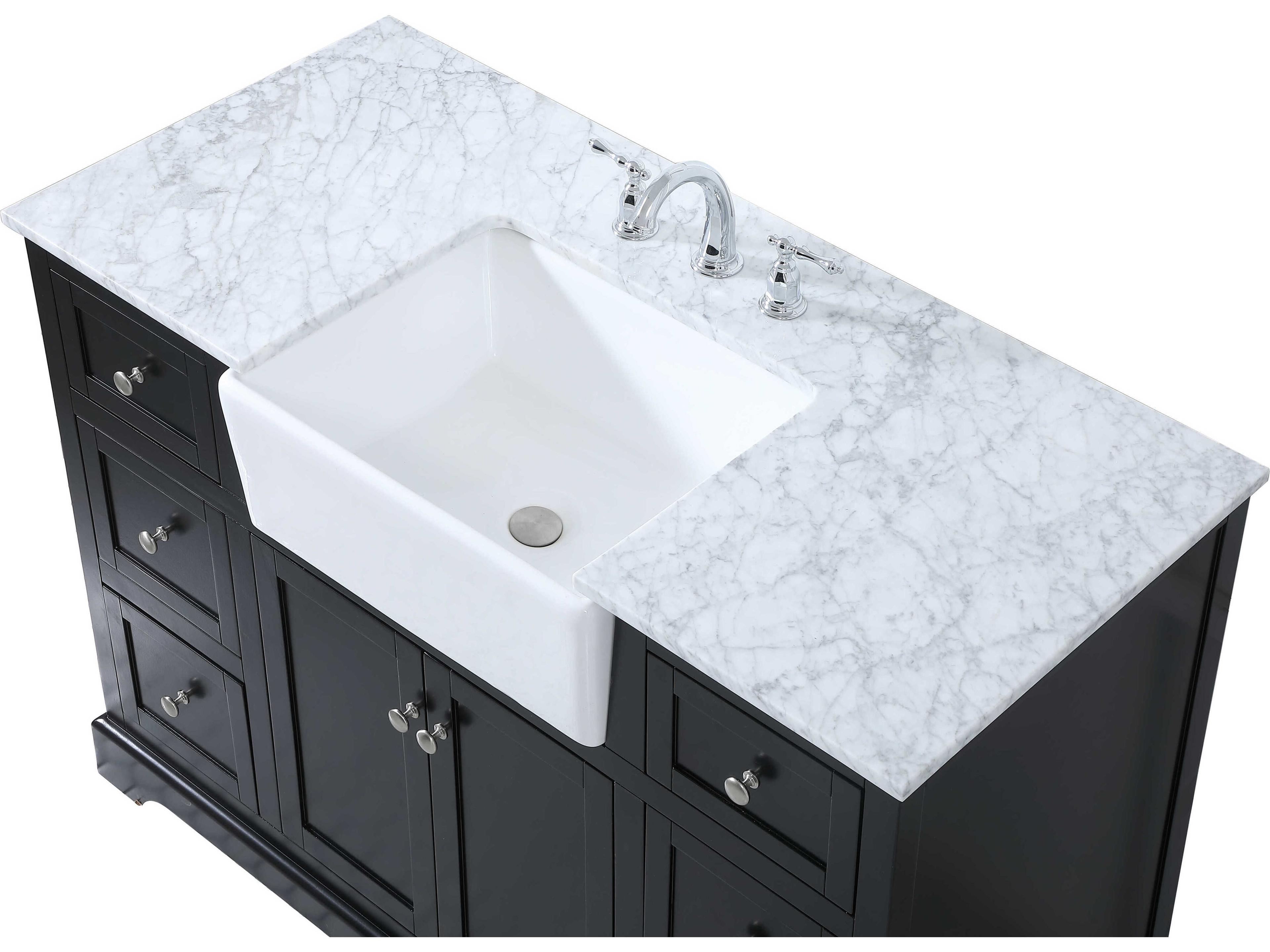 Elegant Lighting Franklin Black / Brushed Nickel 48" Vanity