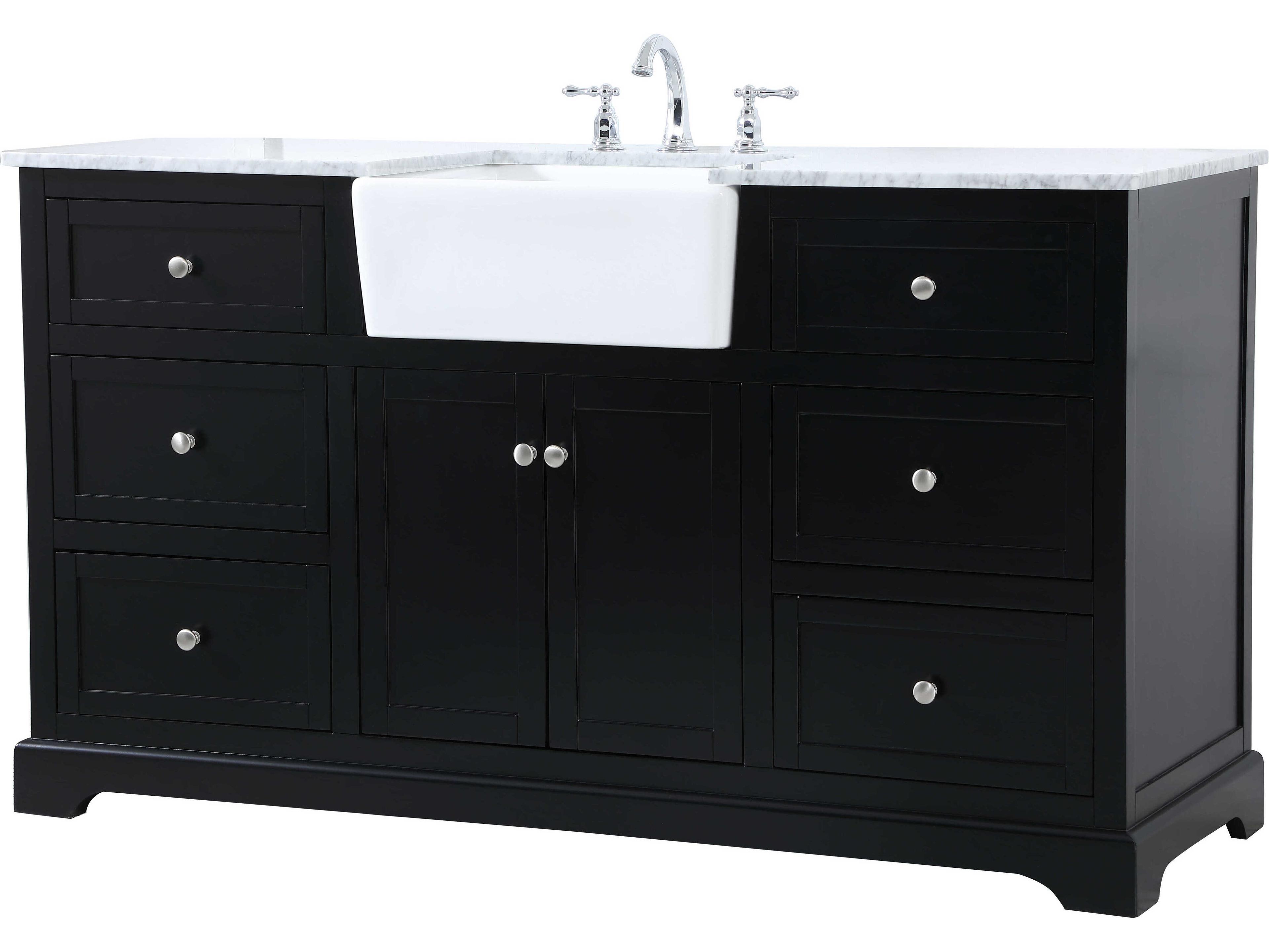 Elegant Lighting Franklin Black / Brushed Nickel 60" Vanity