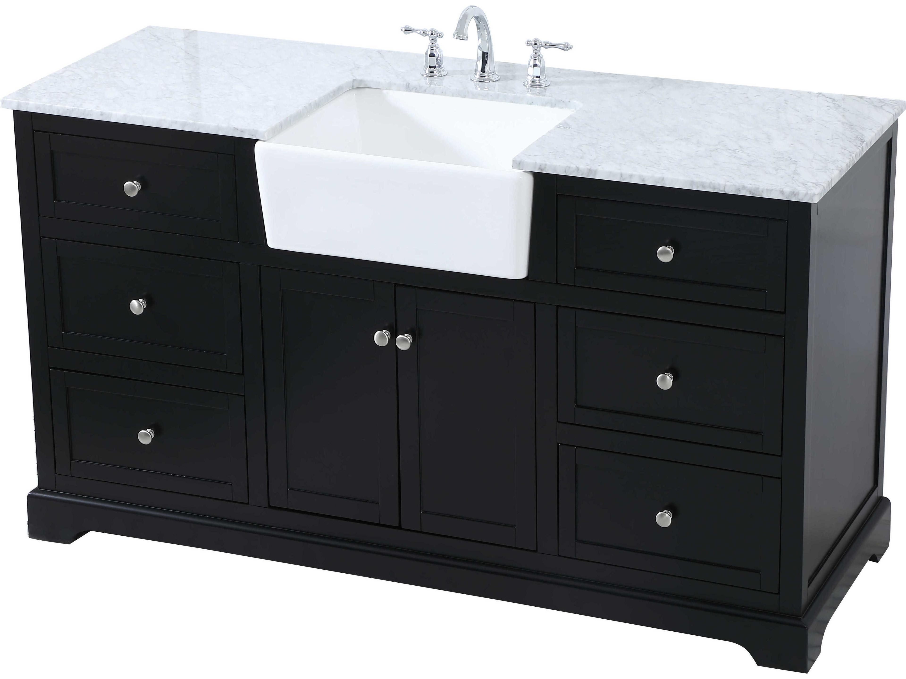 Elegant Lighting Franklin Black / Brushed Nickel 60" Vanity