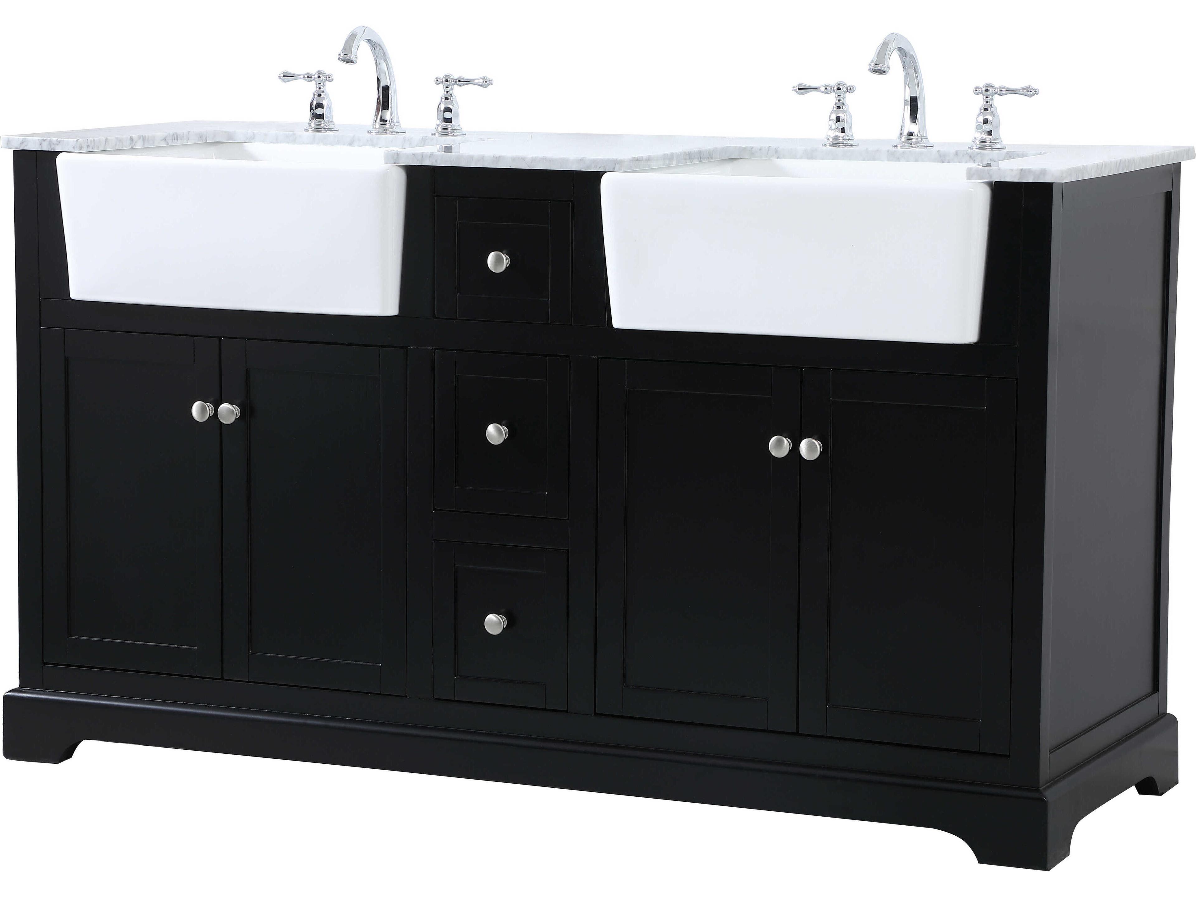 Elegant Lighting Franklin Black / Brushed Nickel 60" Vanity