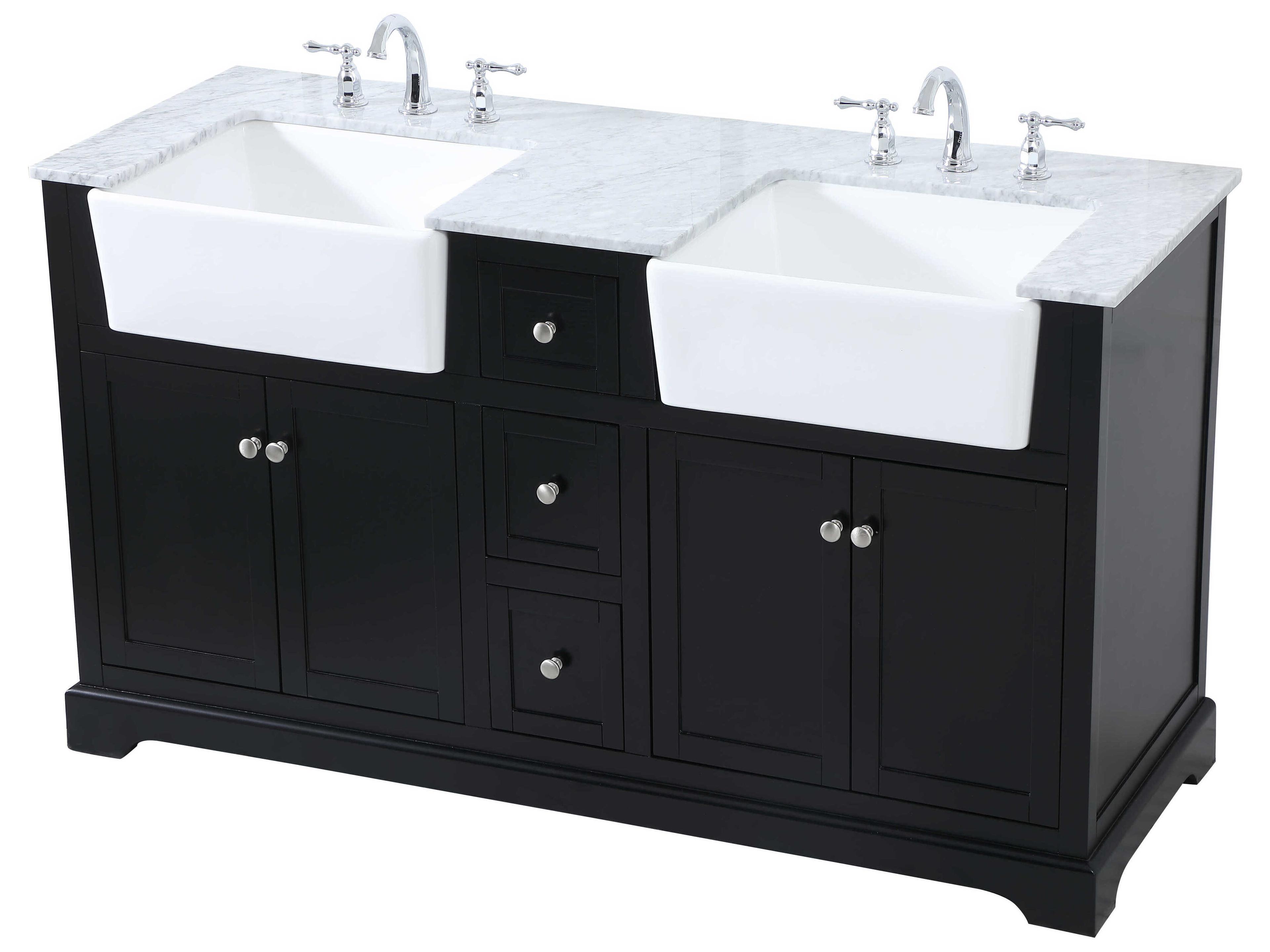 Elegant Lighting Franklin Black / Brushed Nickel 60" Vanity