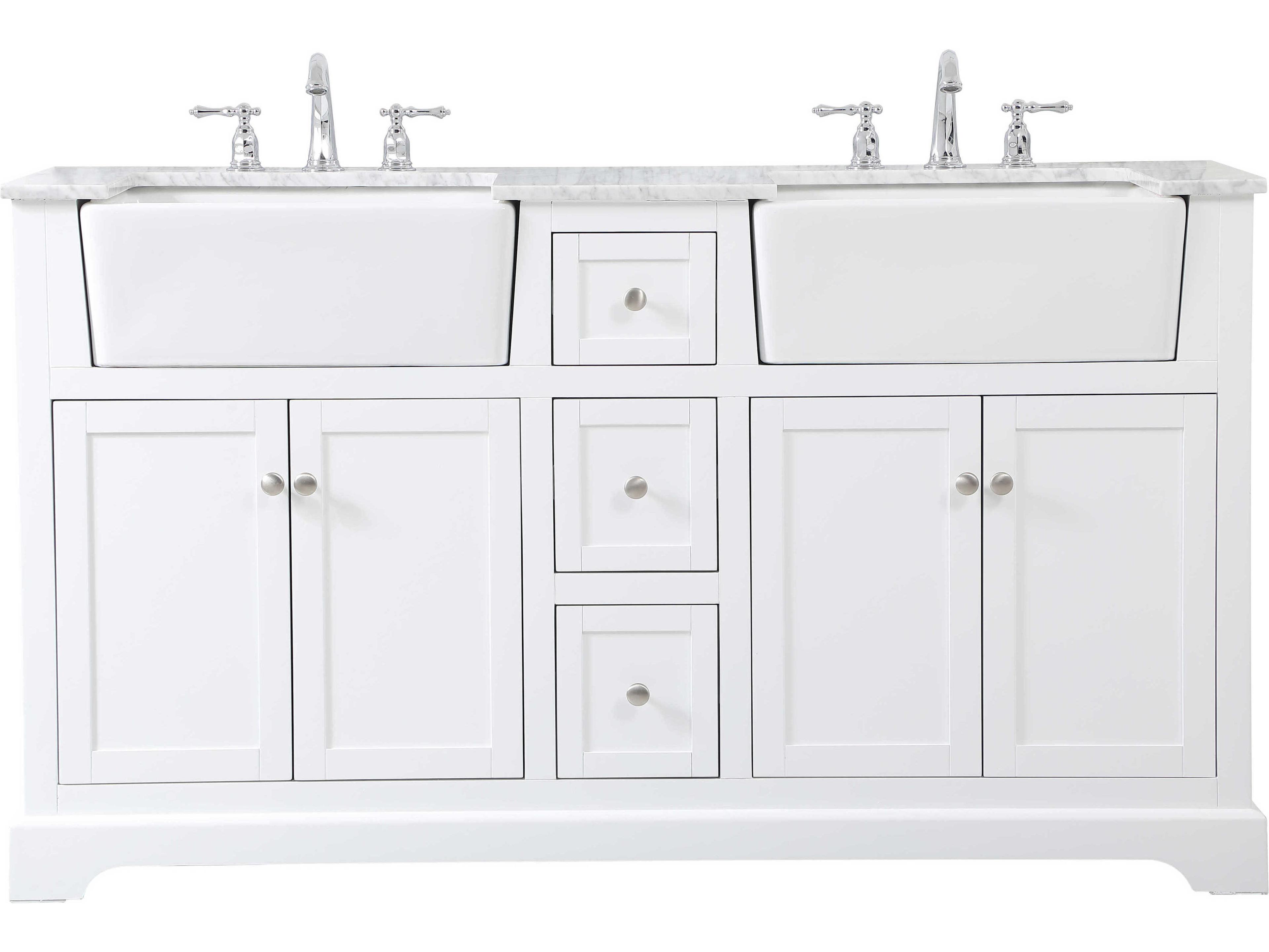 Elegant Lighting Franklin White 60" Vanity