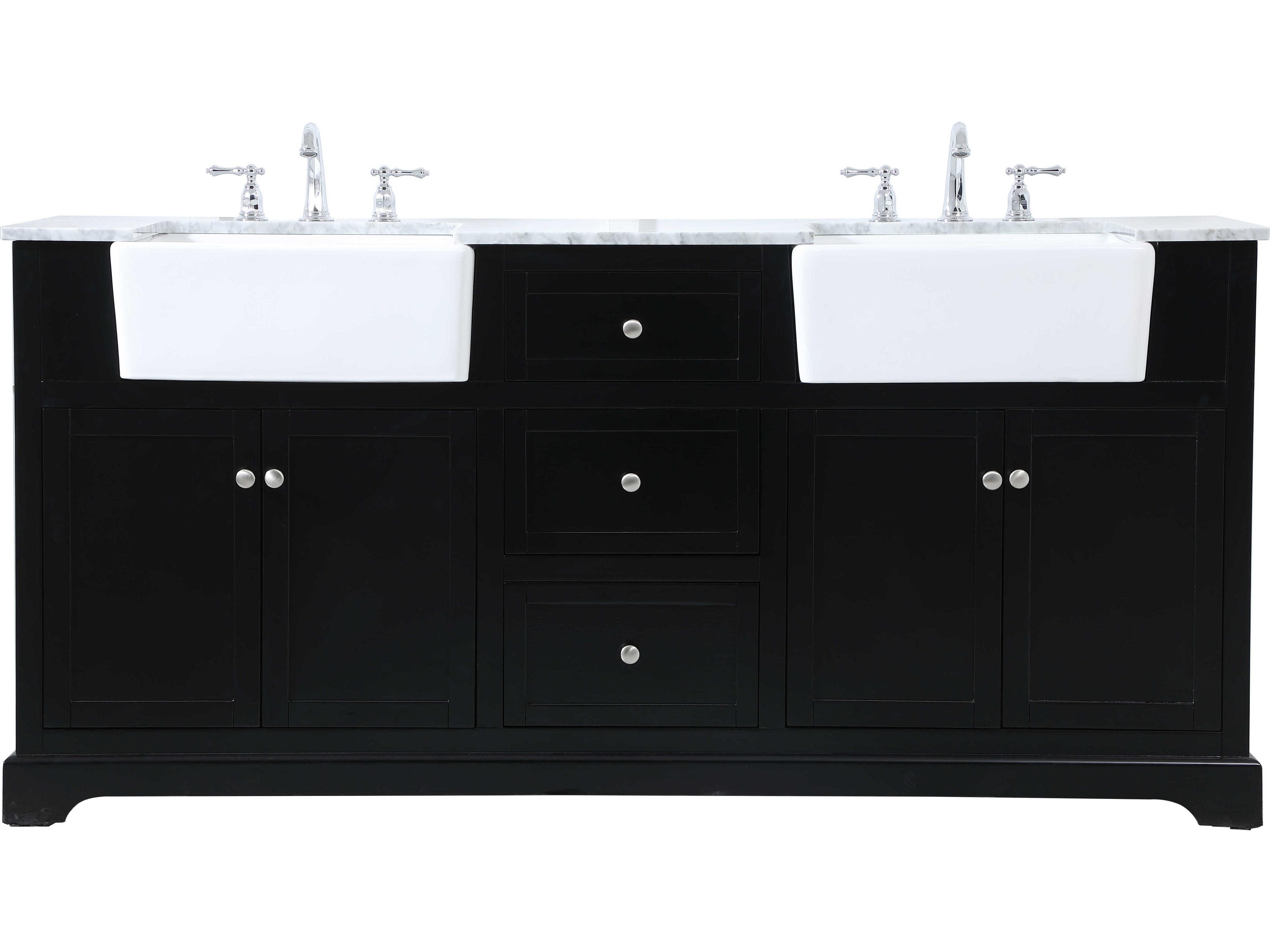Franklin Black / Brushed Nickel 72" Vanity