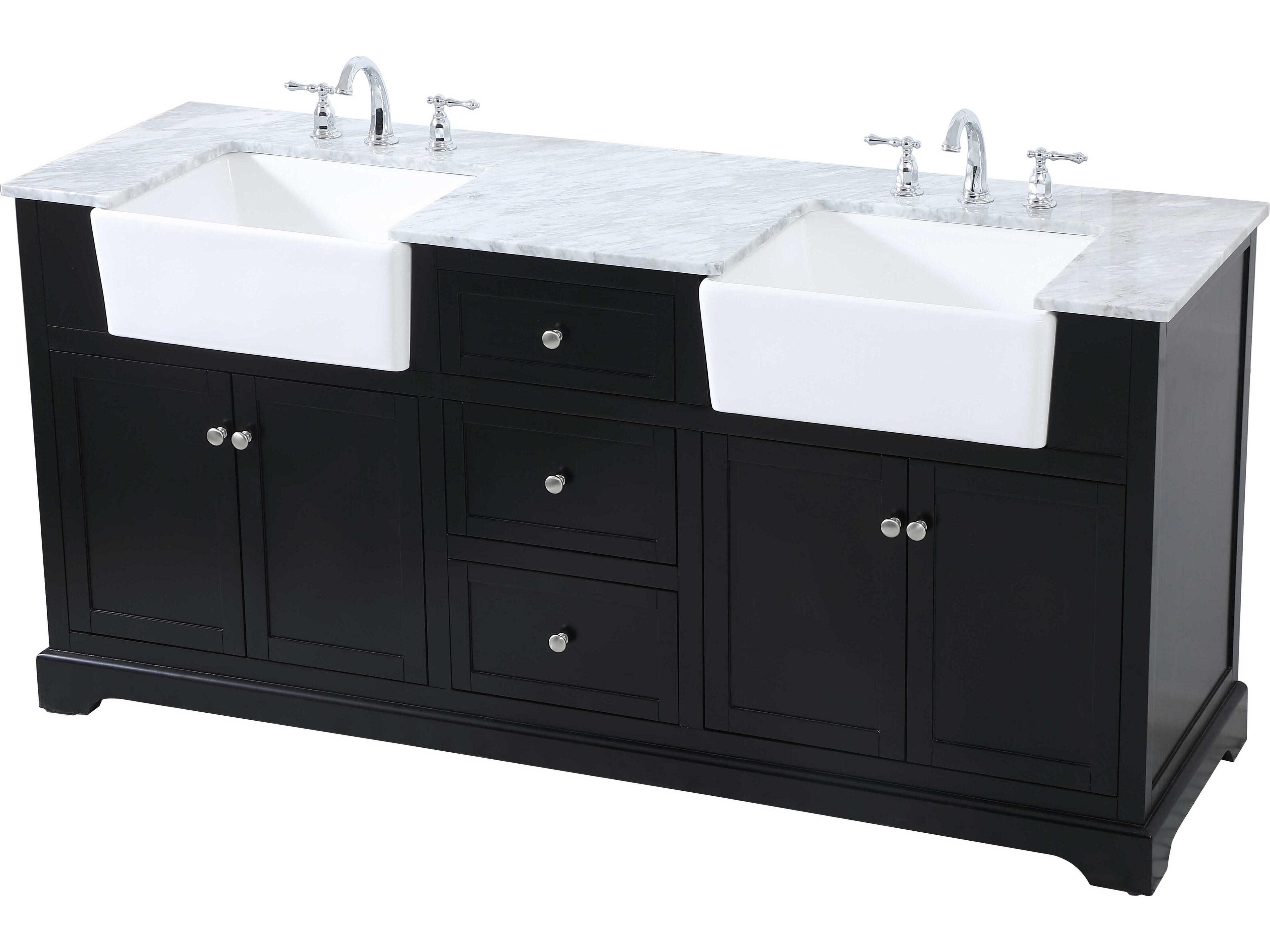 Elegant Lighting Franklin Black / Brushed Nickel 72" Vanity