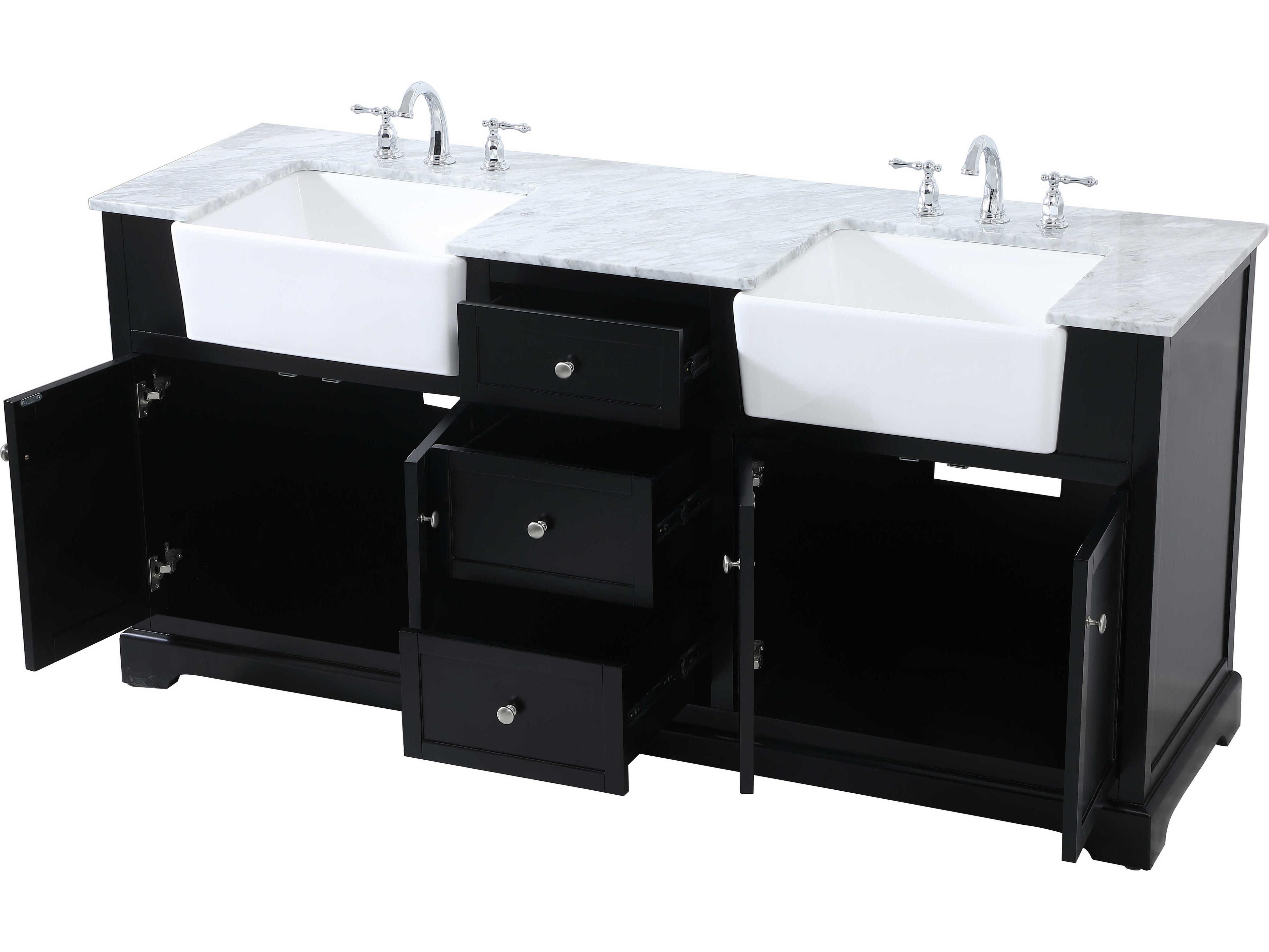 Elegant Lighting Franklin Black / Brushed Nickel 72" Vanity