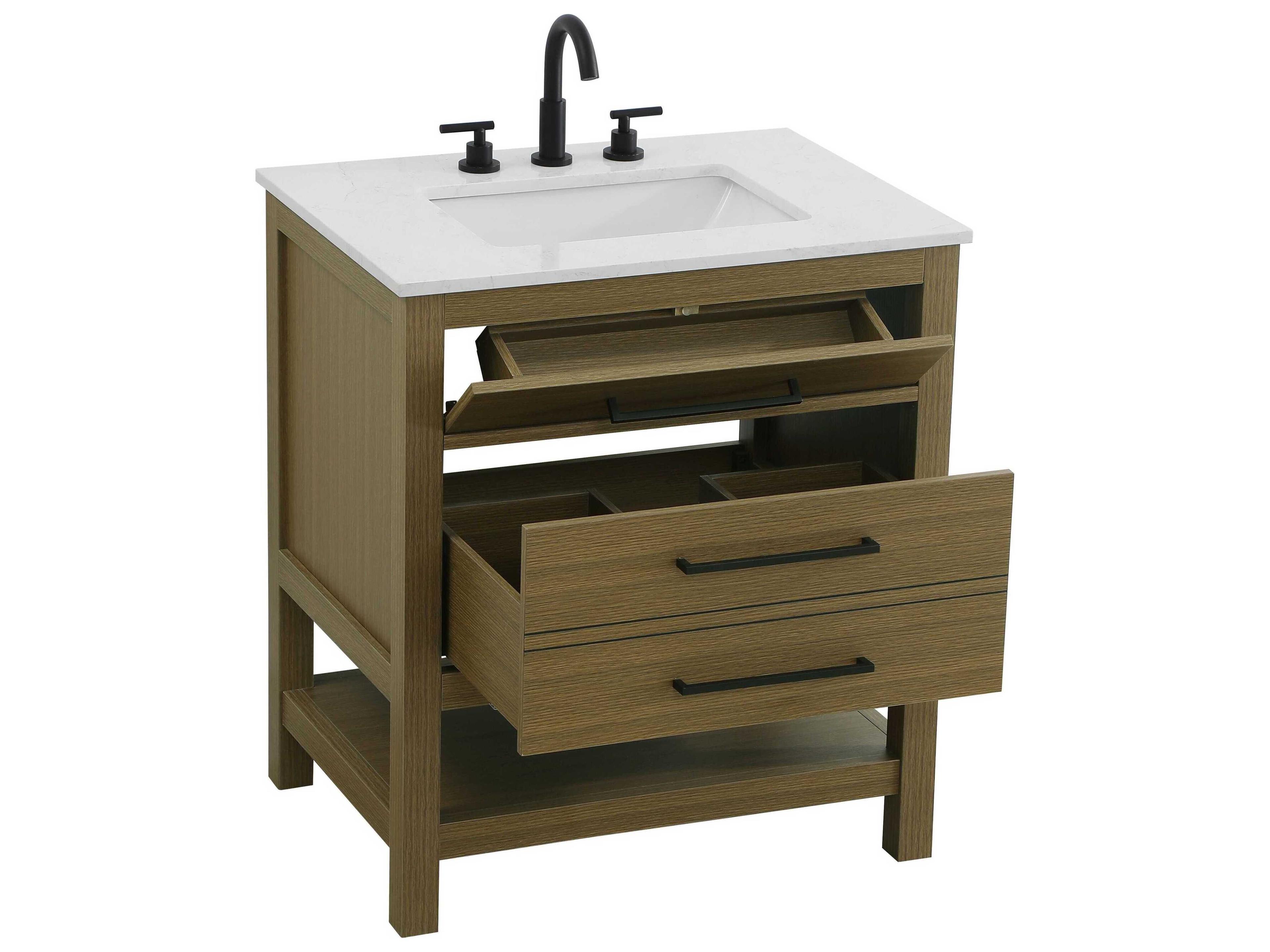 Elegant Lighting Karson Chestnut Brown Vanity