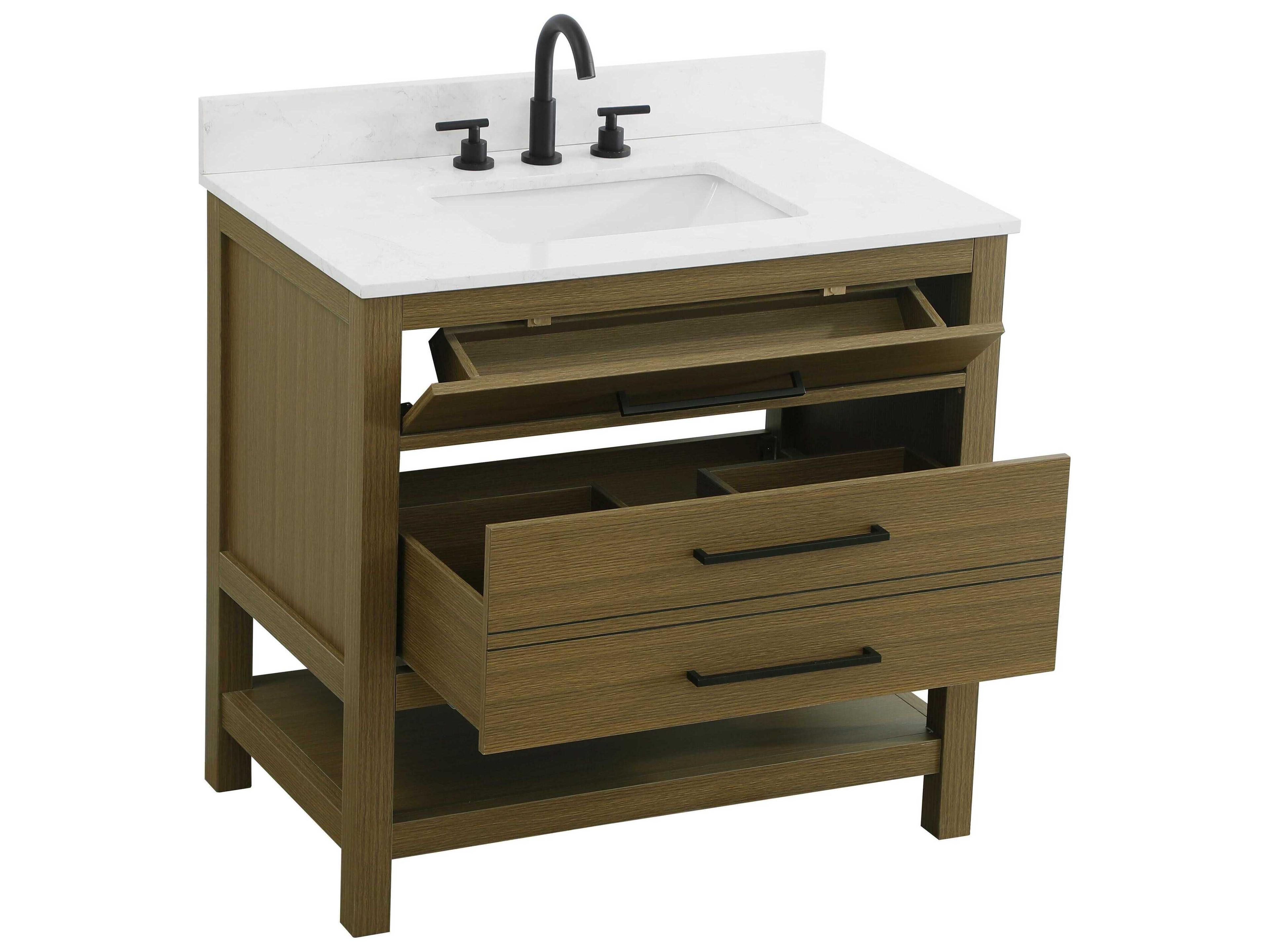 Elegant Lighting Karson Chestnut Brown Vanity