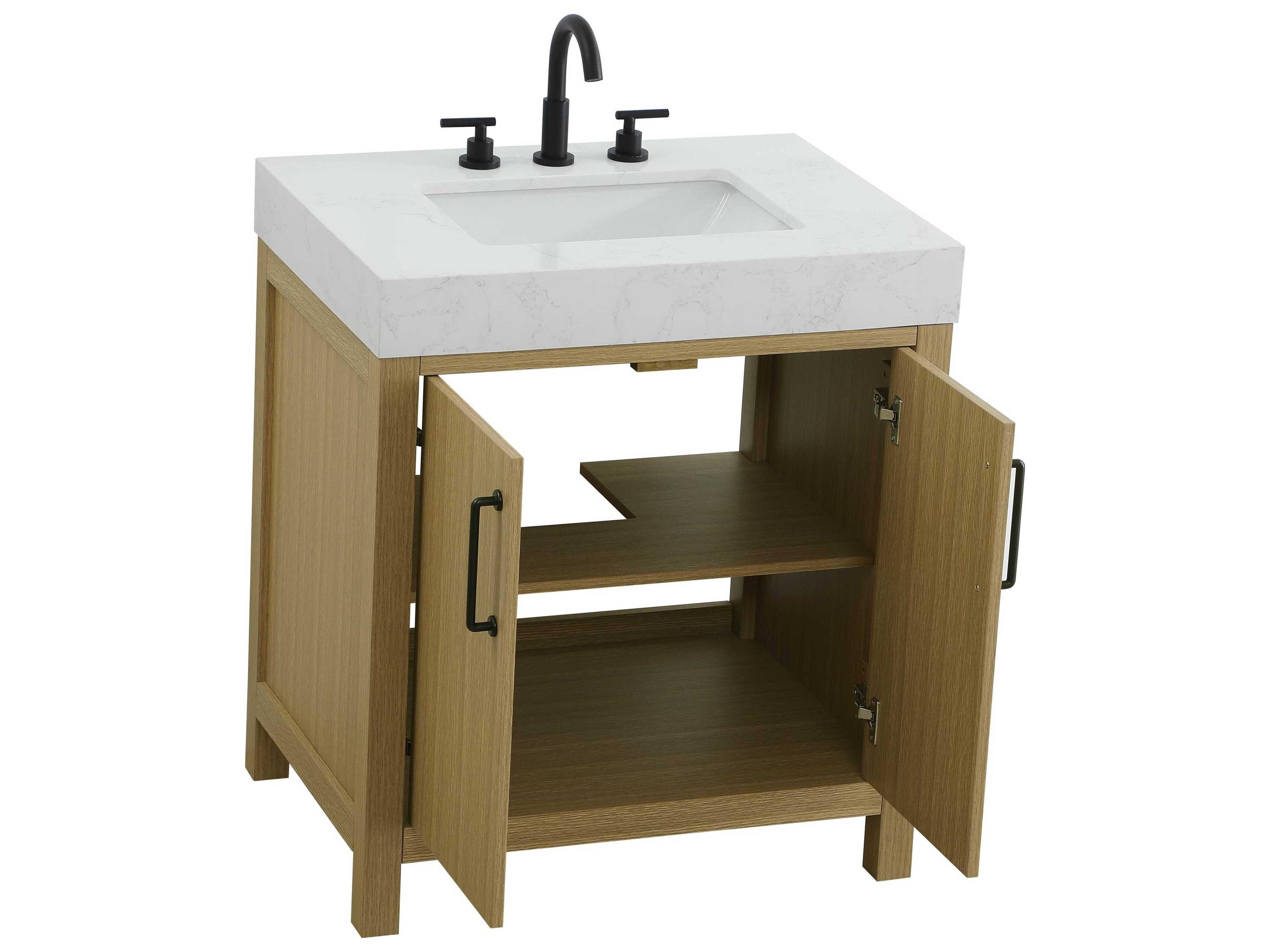 Elegant Lighting Nathan Honey Brown Vanity