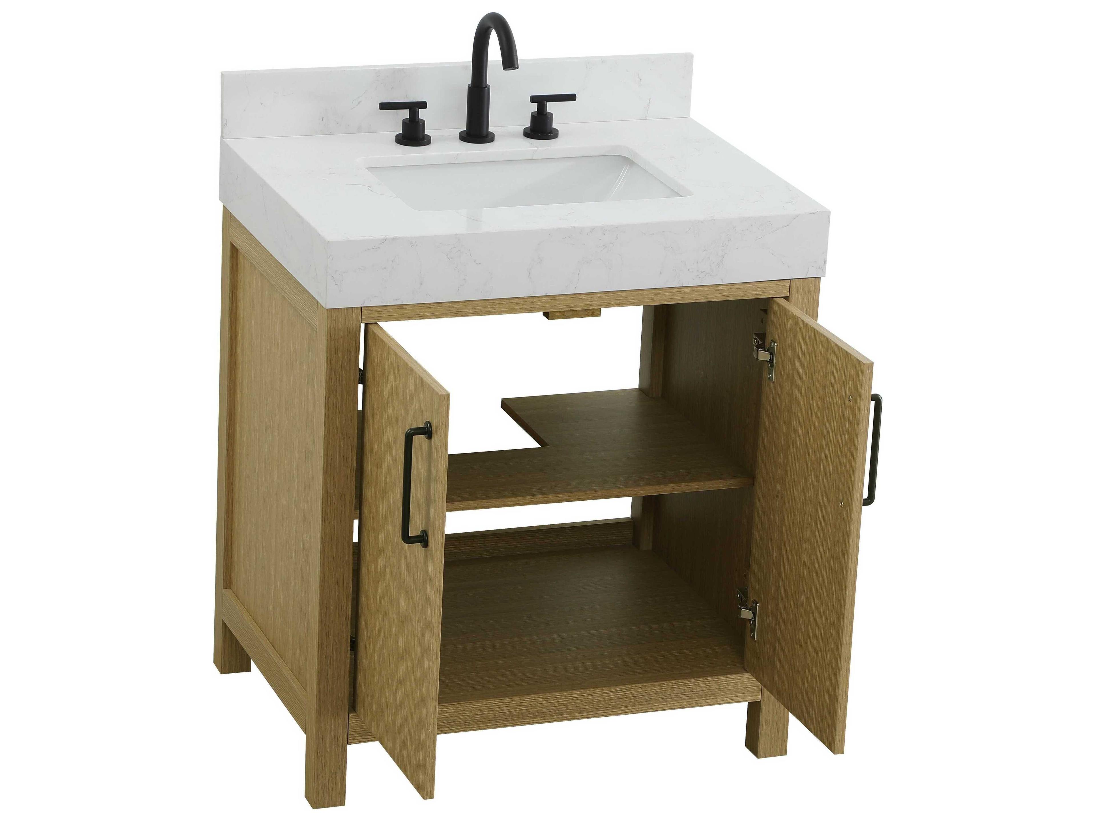 Elegant Lighting Nathan Honey Brown Vanity