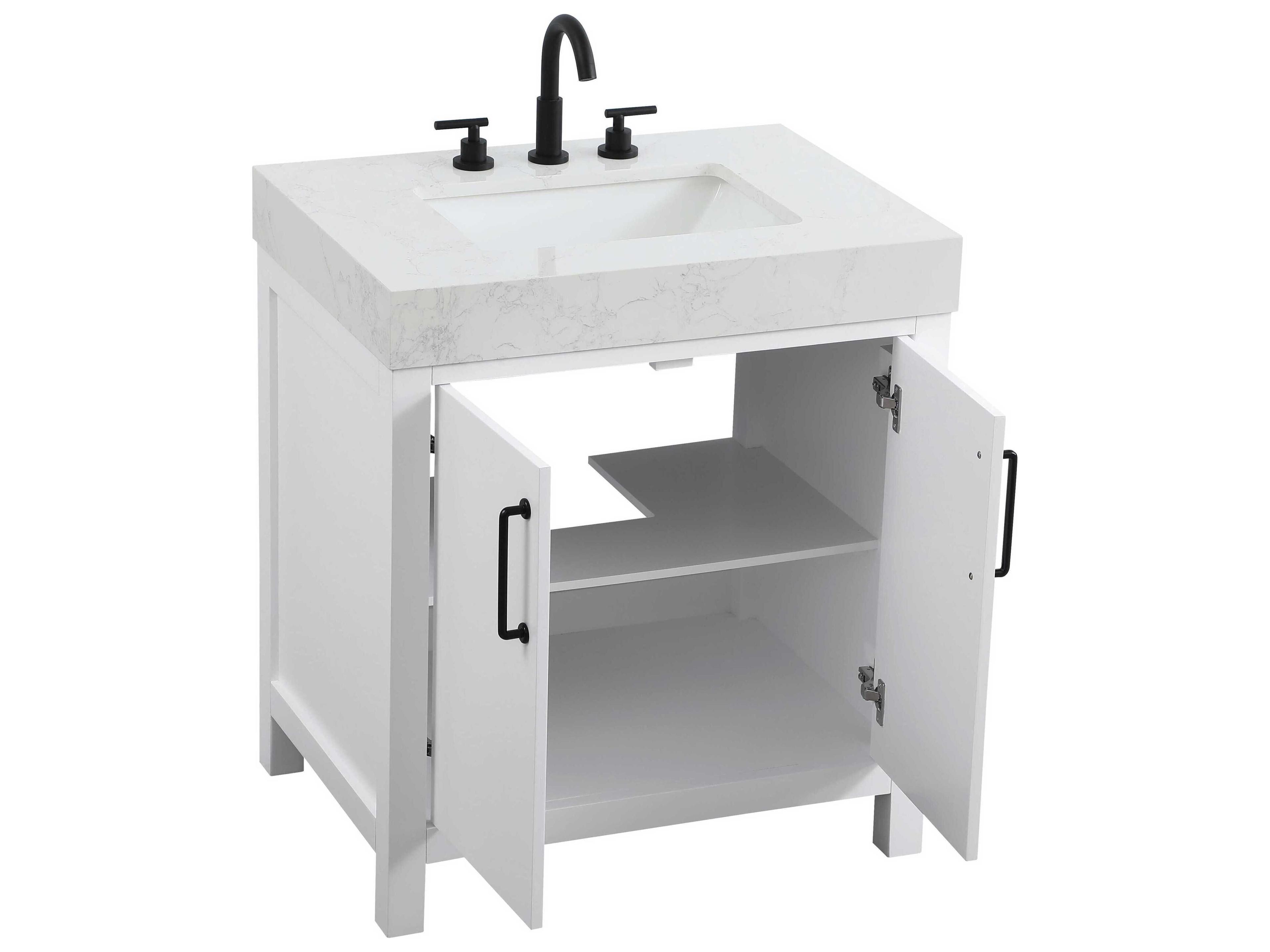 Elegant Lighting Nathan White Vanity