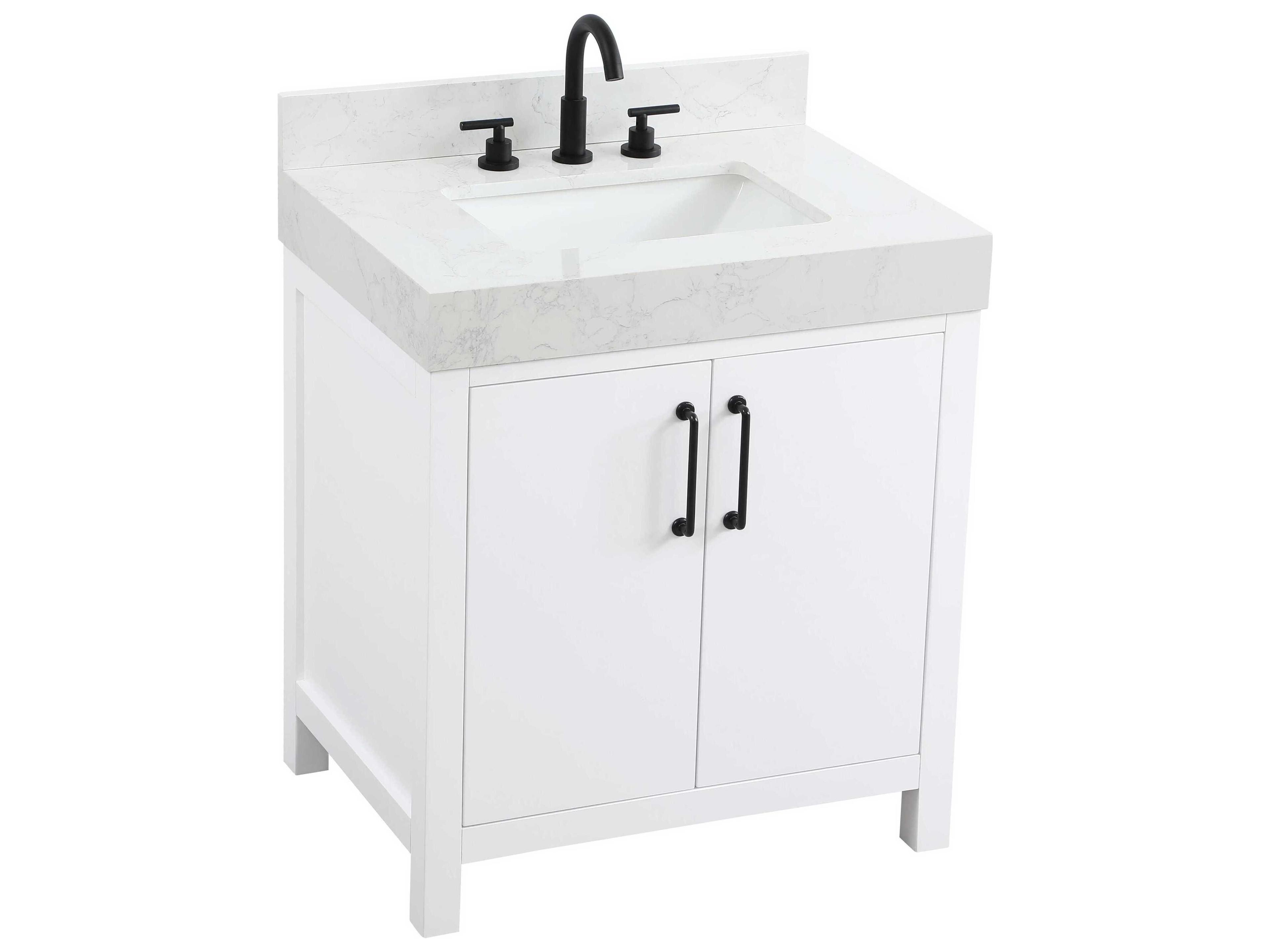 Elegant Lighting Nathan White Vanity