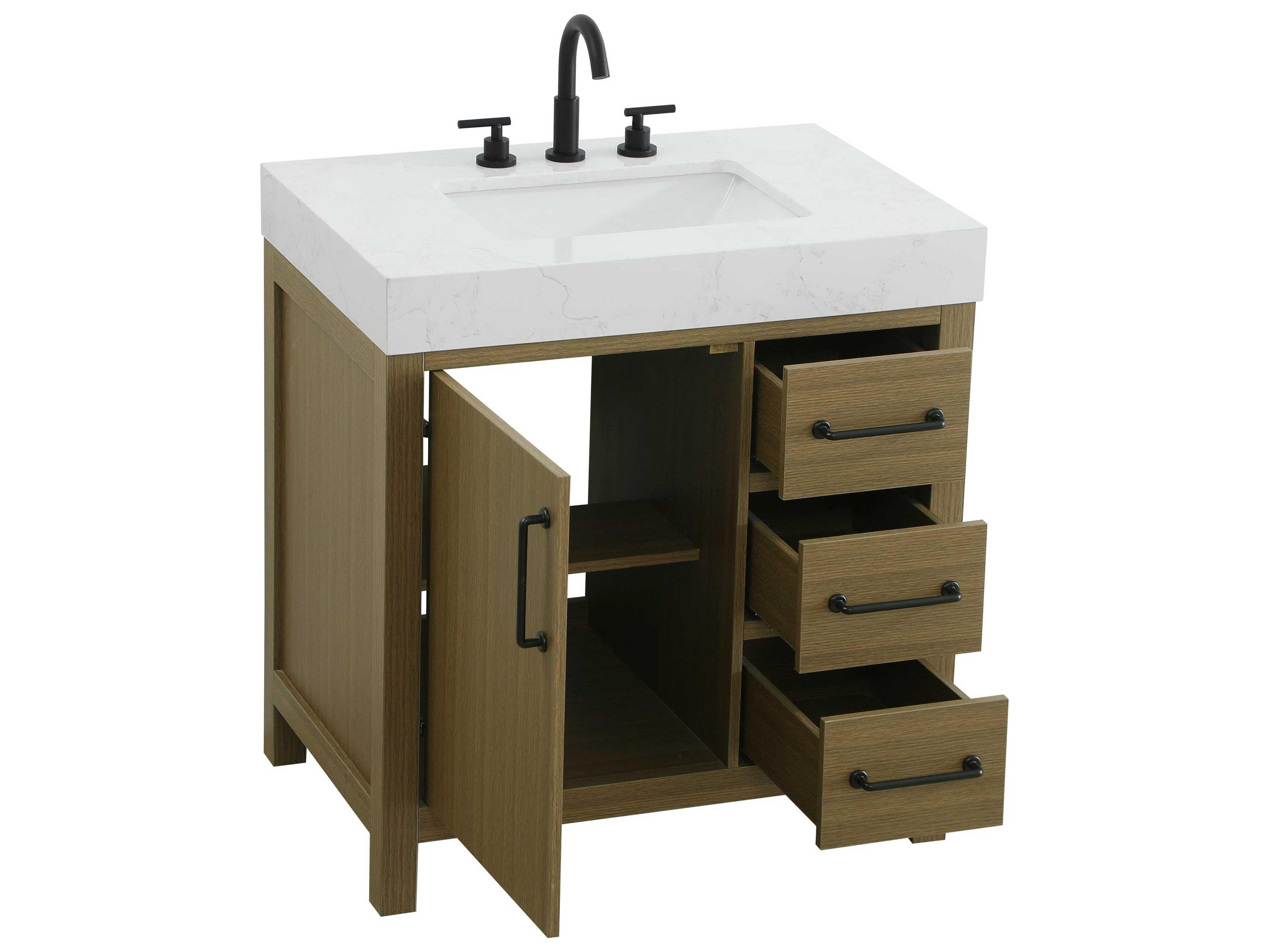 Elegant Lighting Nathan Chestnut Brown Vanity