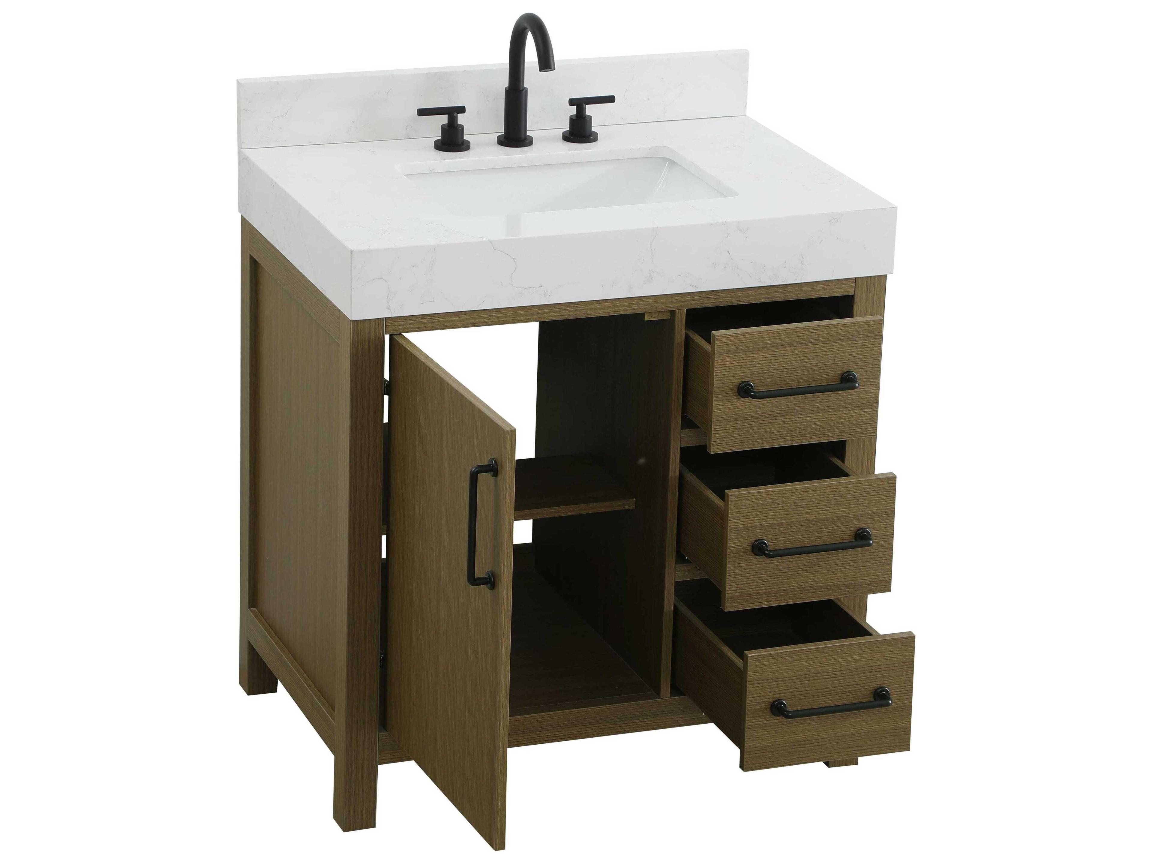 Elegant Lighting Nathan Chestnut Brown Vanity