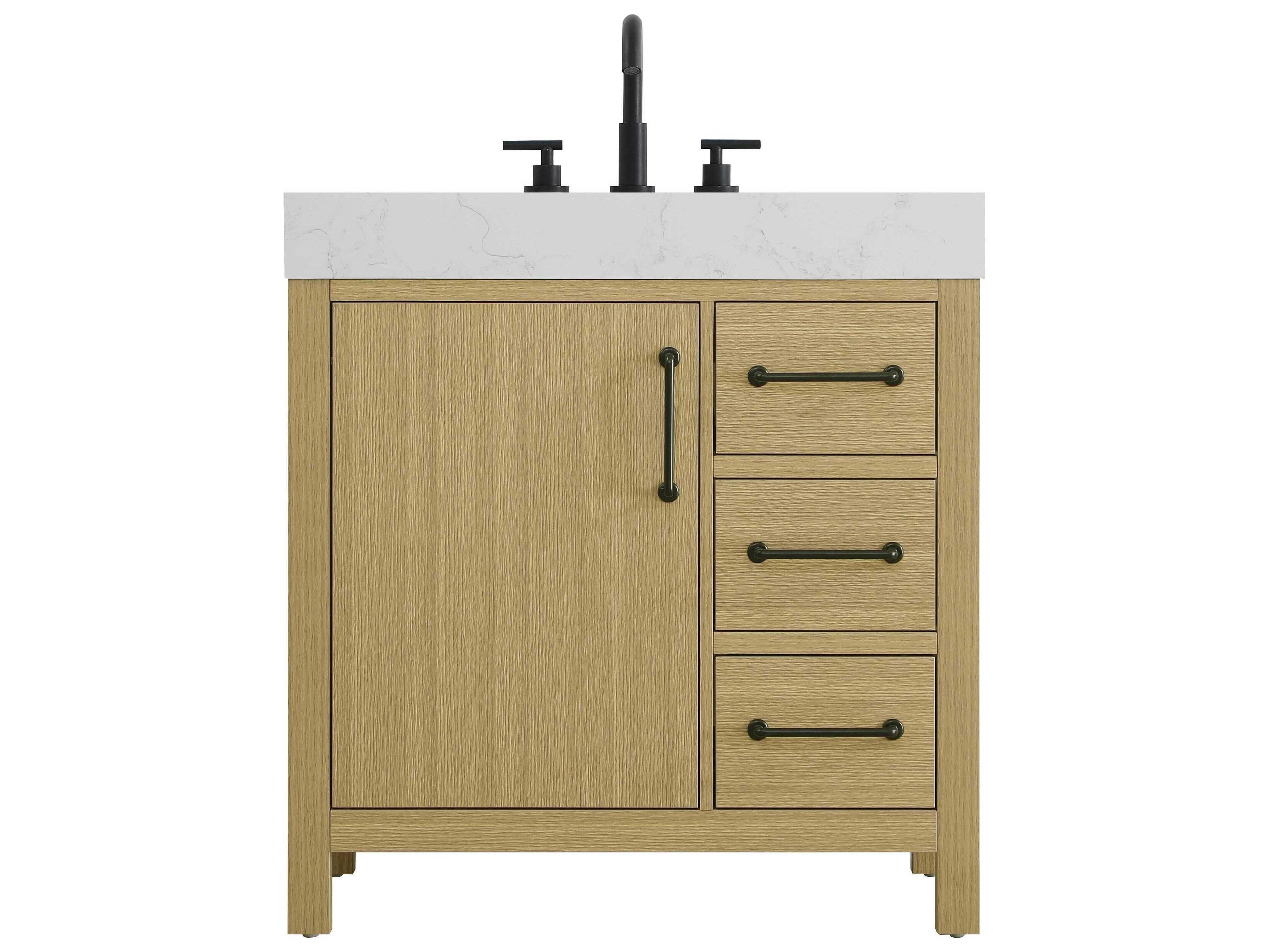 Elegant Lighting Nathan Honey Brown Vanity