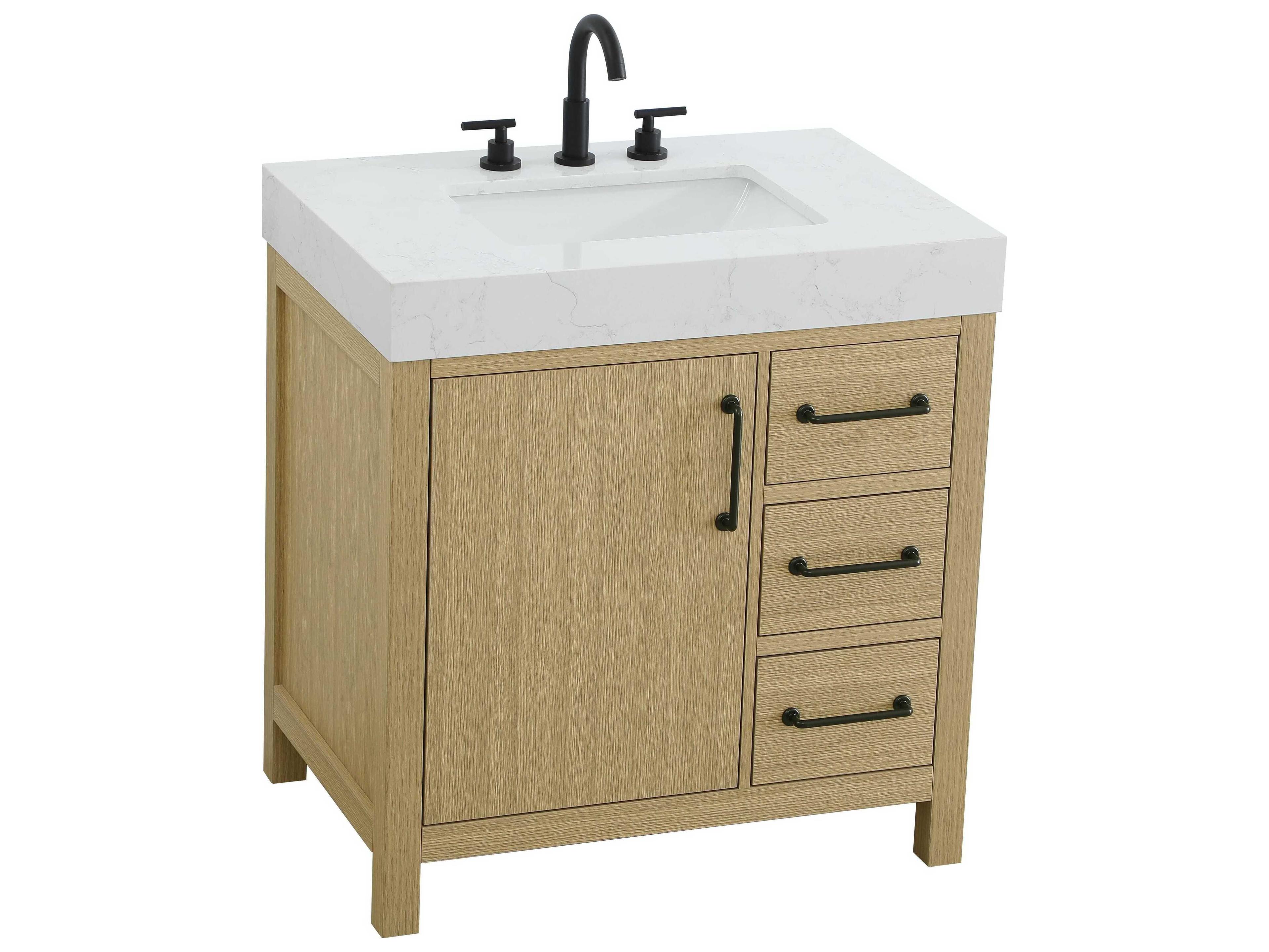 Elegant Lighting Nathan Honey Brown Vanity