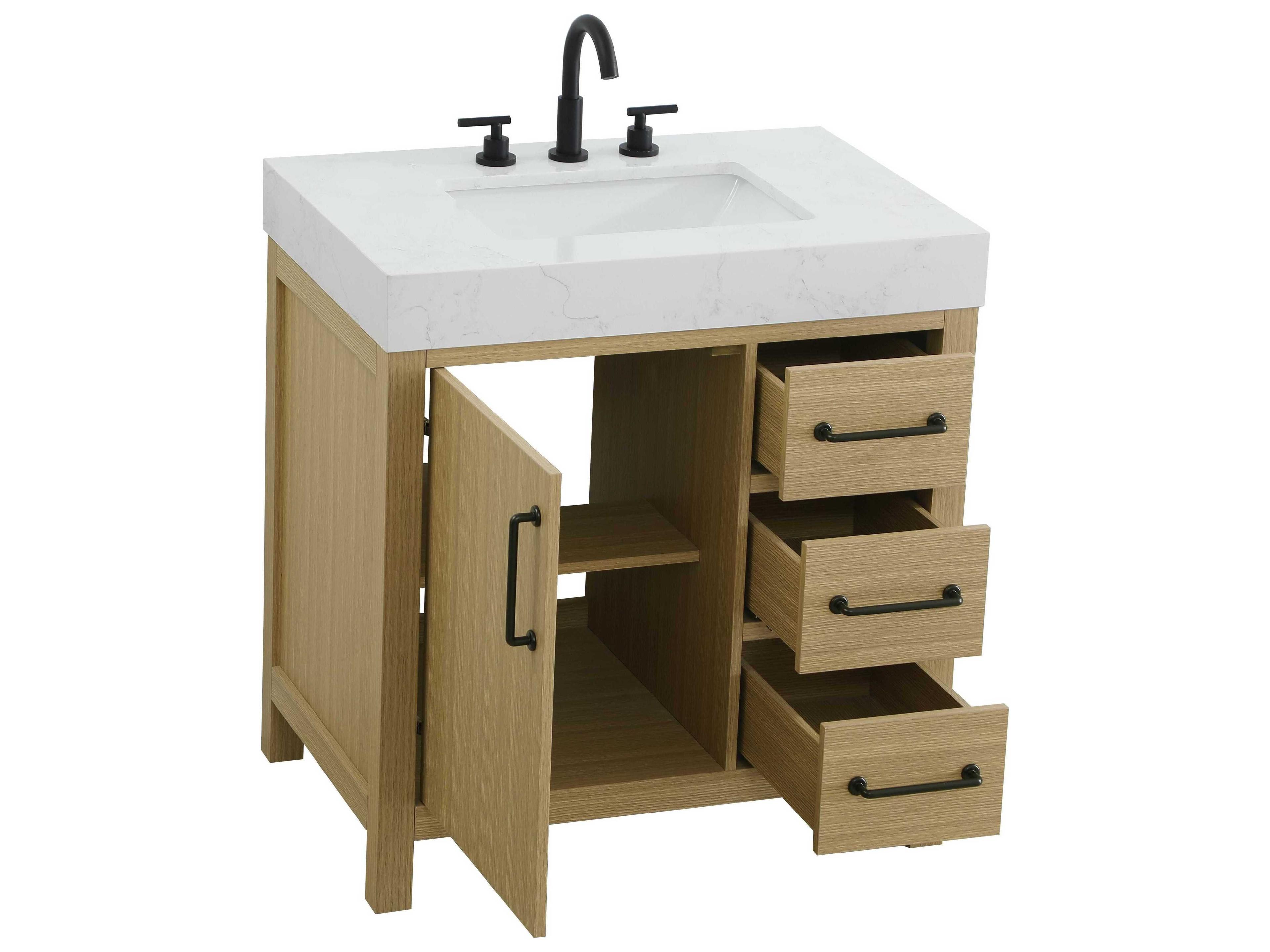 Elegant Lighting Nathan Honey Brown Vanity