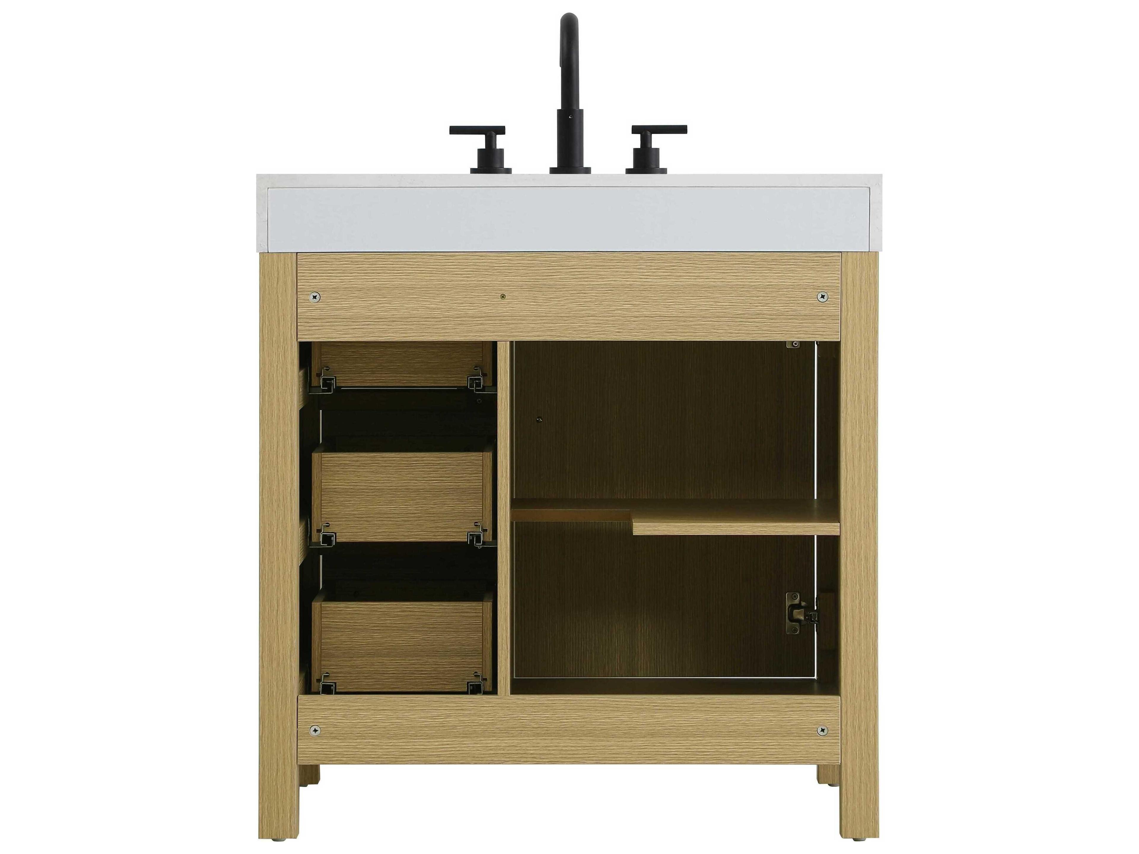 Elegant Lighting Nathan Honey Brown Vanity