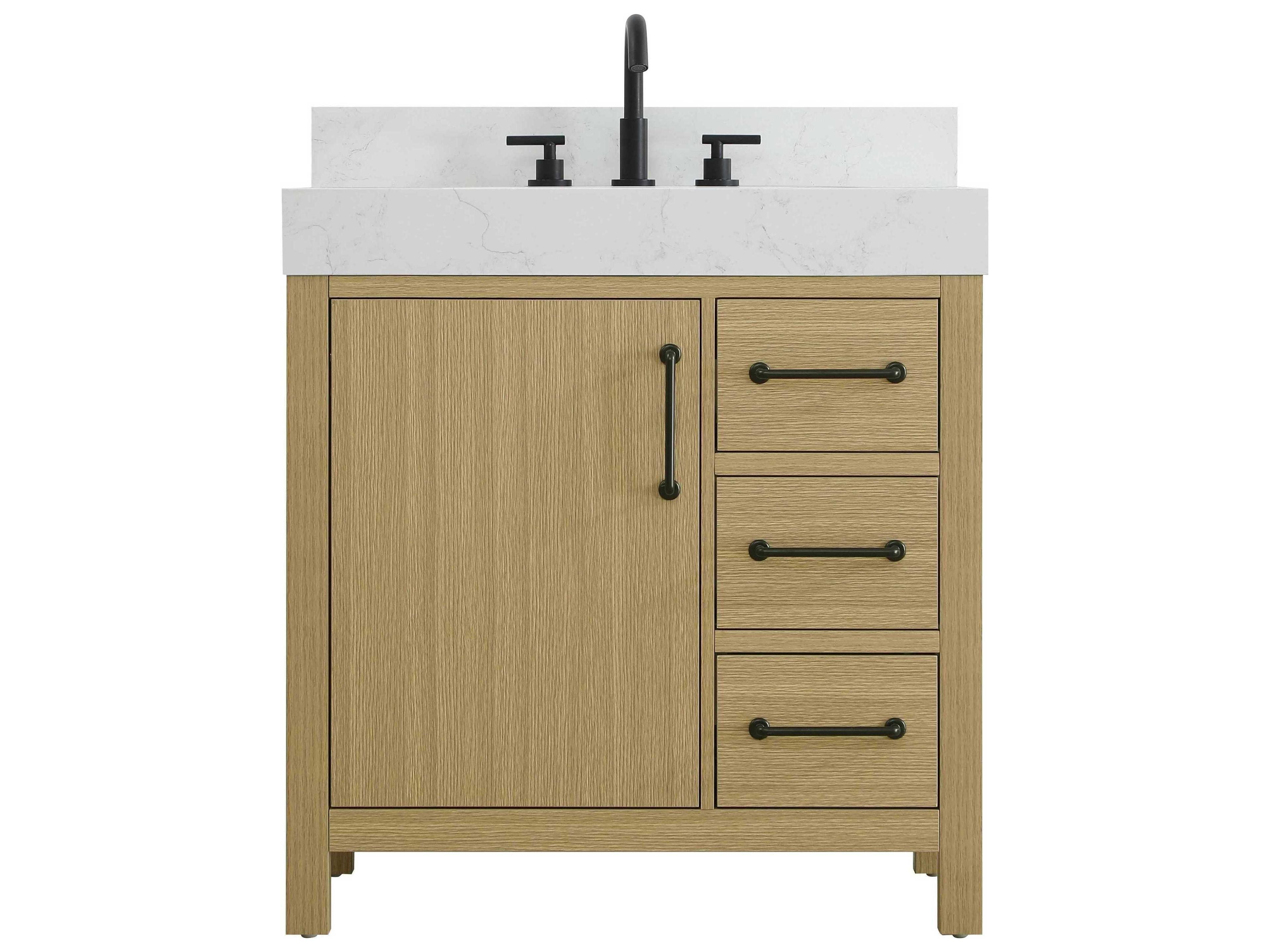 Elegant Lighting Nathan Honey Brown Vanity