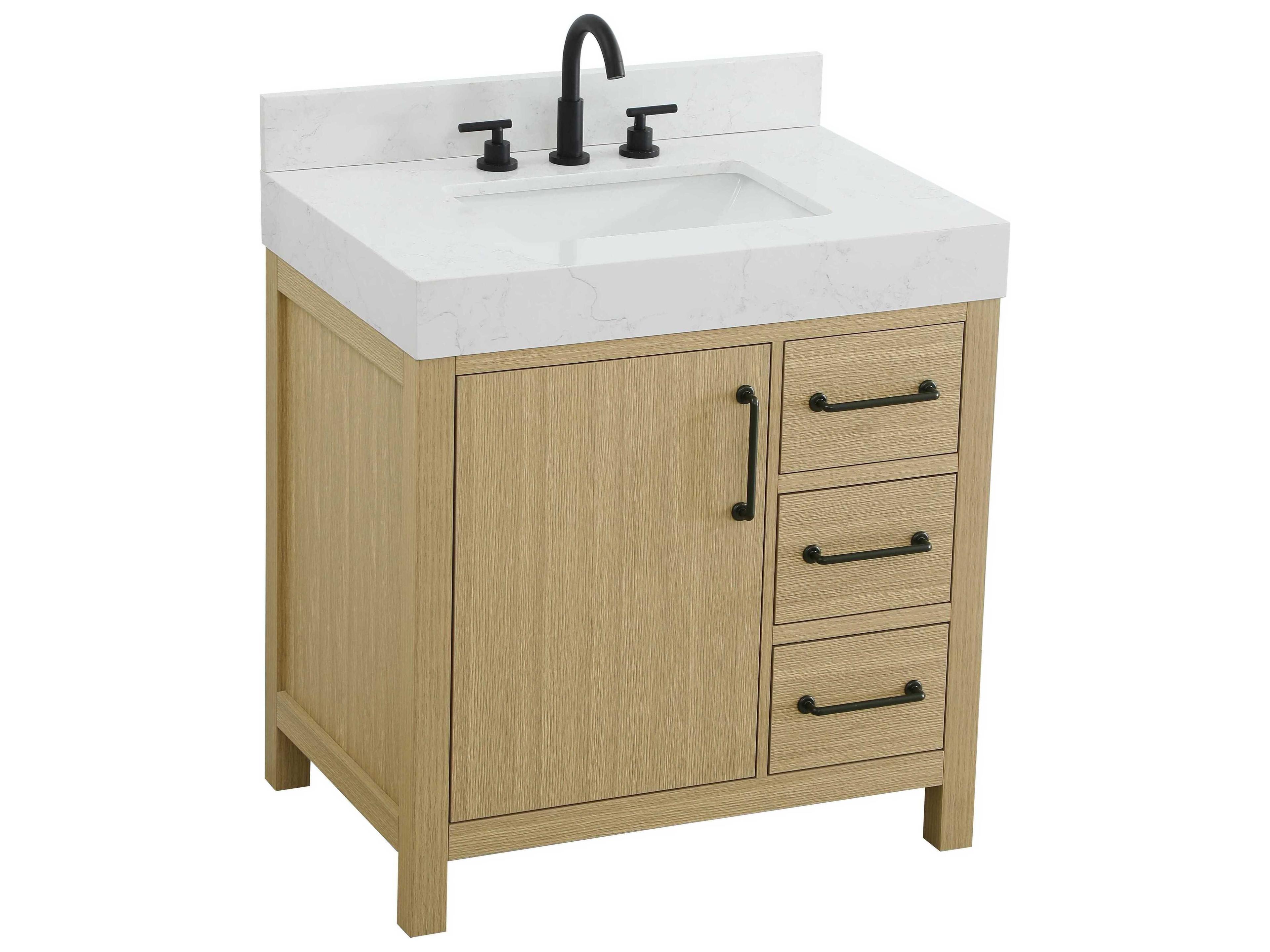 Elegant Lighting Nathan Honey Brown Vanity