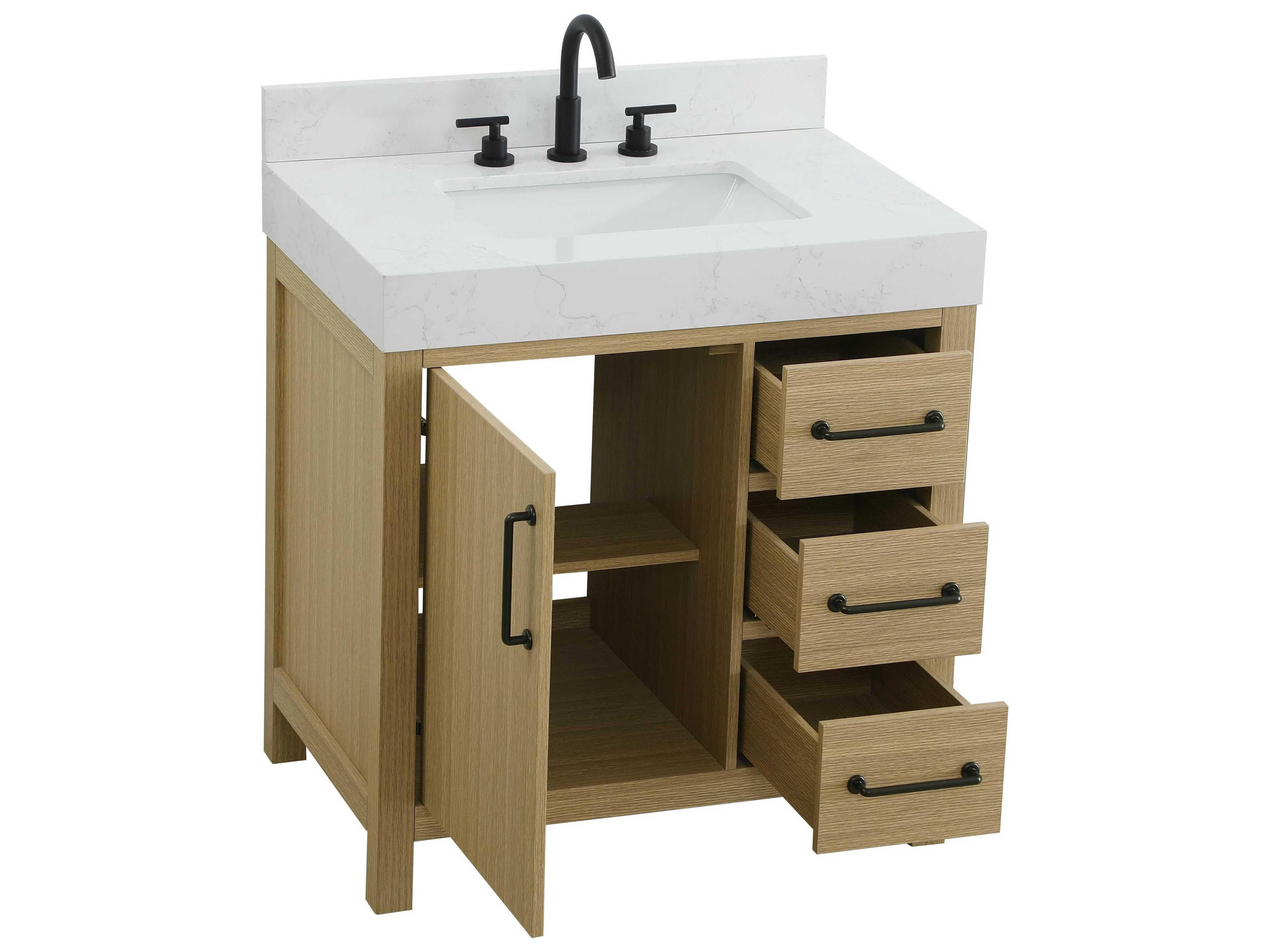 Elegant Lighting Nathan Honey Brown Vanity