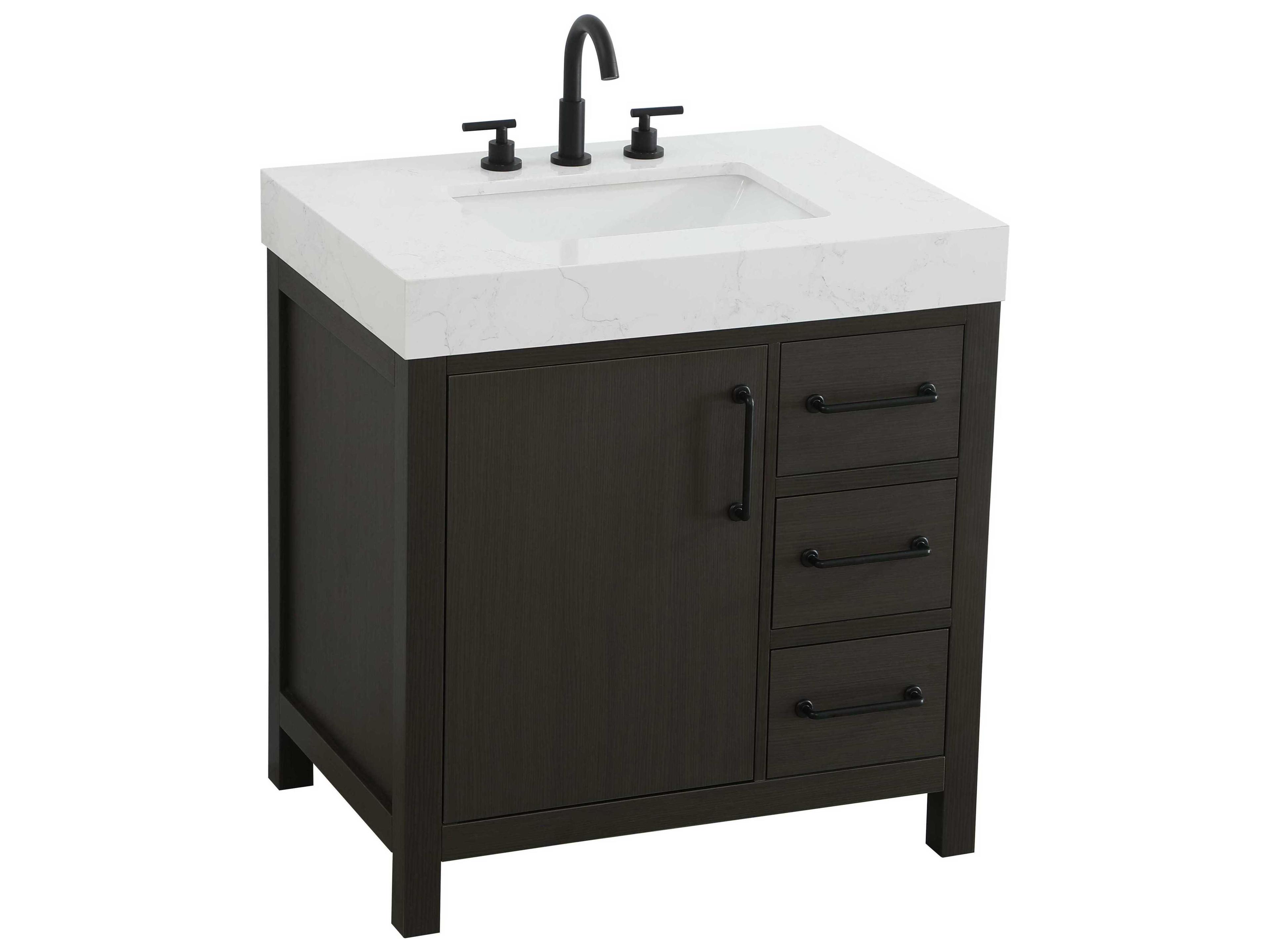 Elegant Lighting Nathan Mocha Brown Vanity