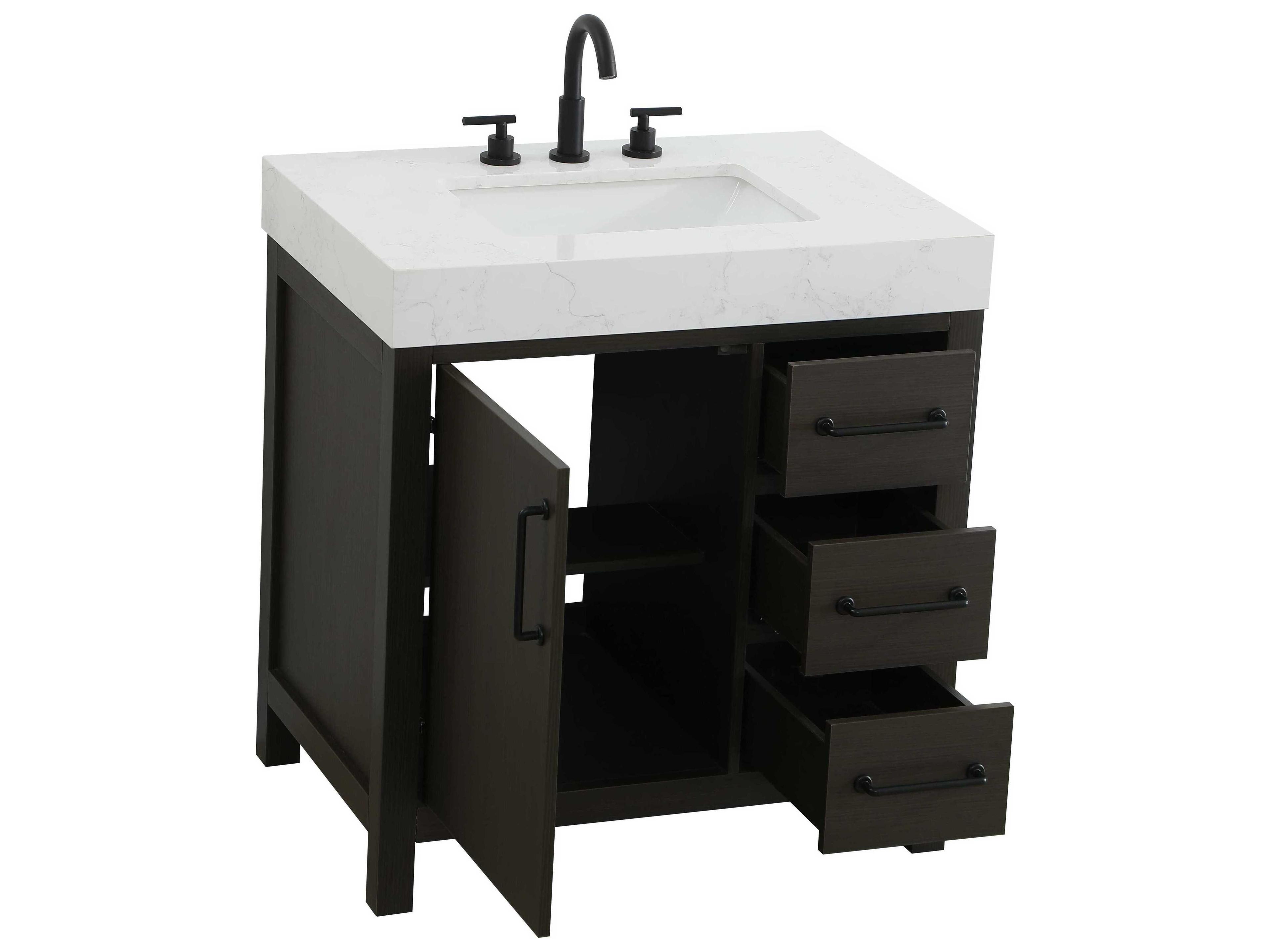 Elegant Lighting Nathan Mocha Brown Vanity